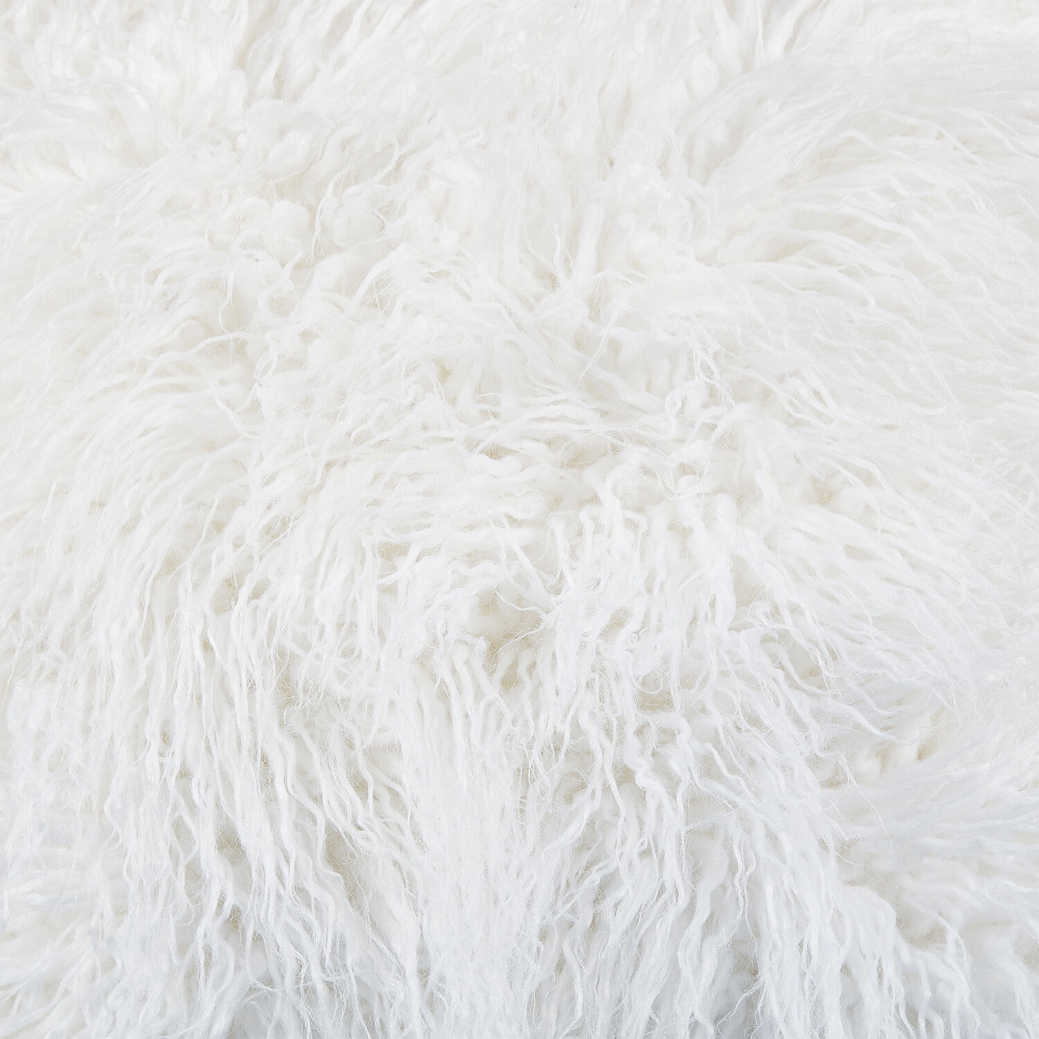 Divante Mongolian Faux Fur Cushion - White Image 2