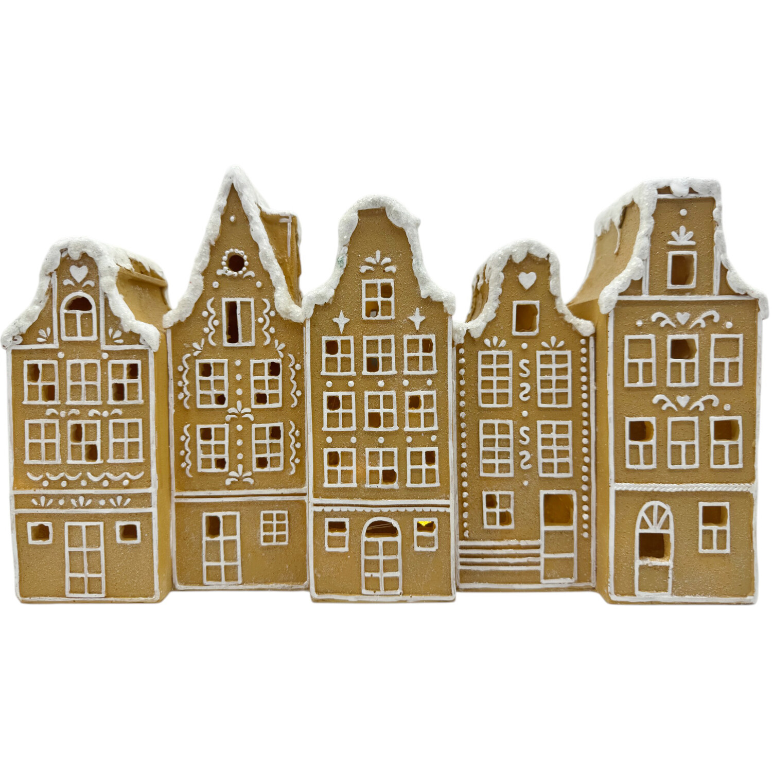 LED Gingerbread Houses Brown Image 1