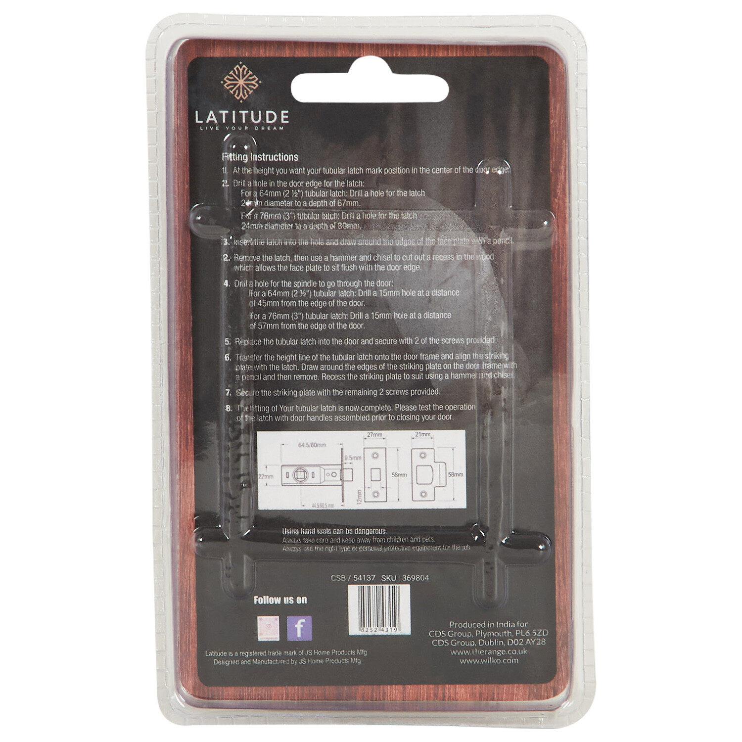 Latitude Tubular Latch - Silver Image 2