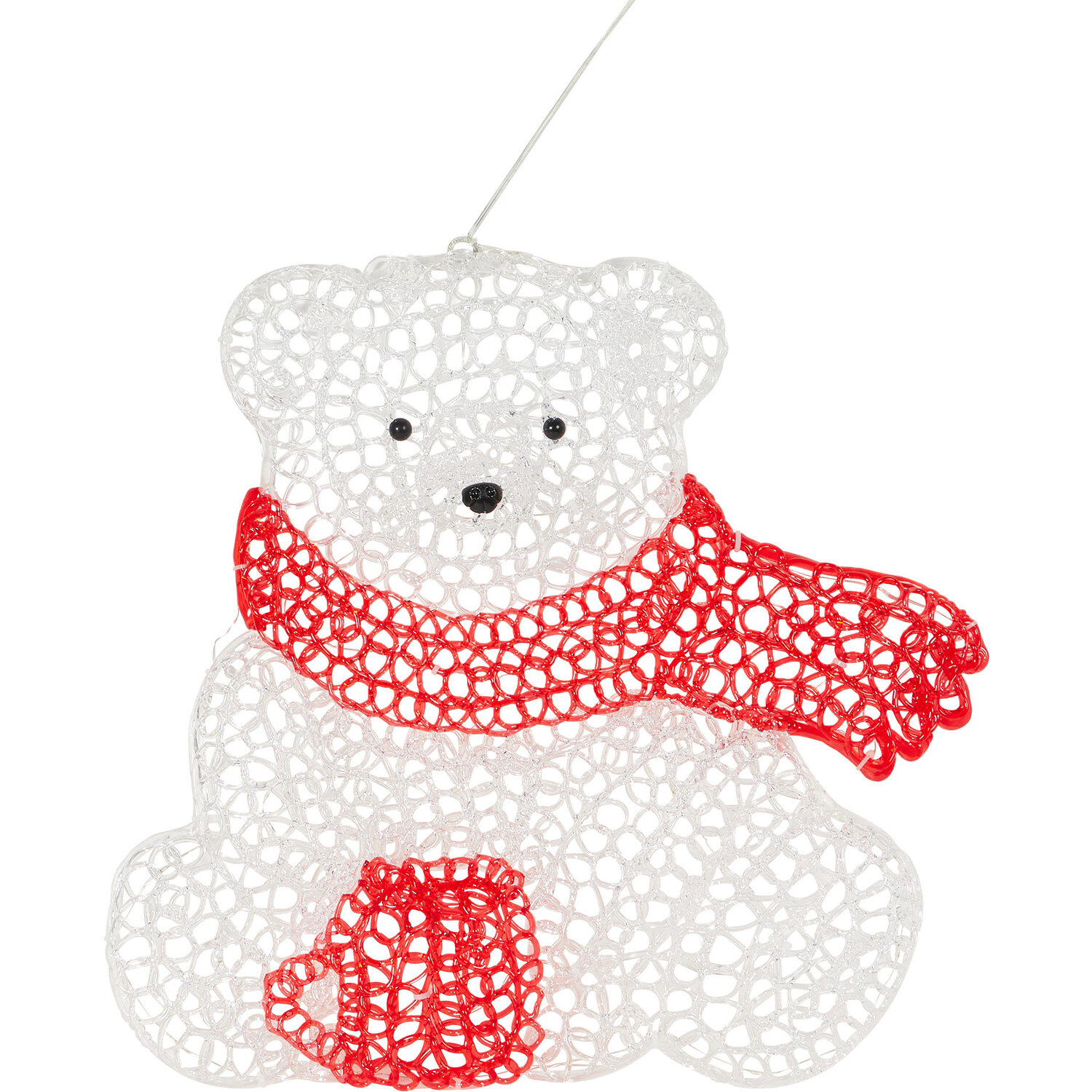 30 LED Acrylic Festive Teddy Bear - White Image 2