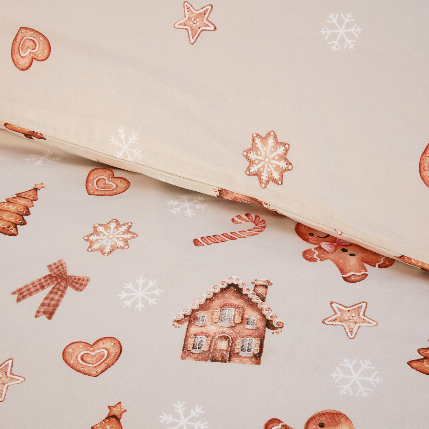 Gingerbread Cookies Duvet Set Natural Superking Image 5