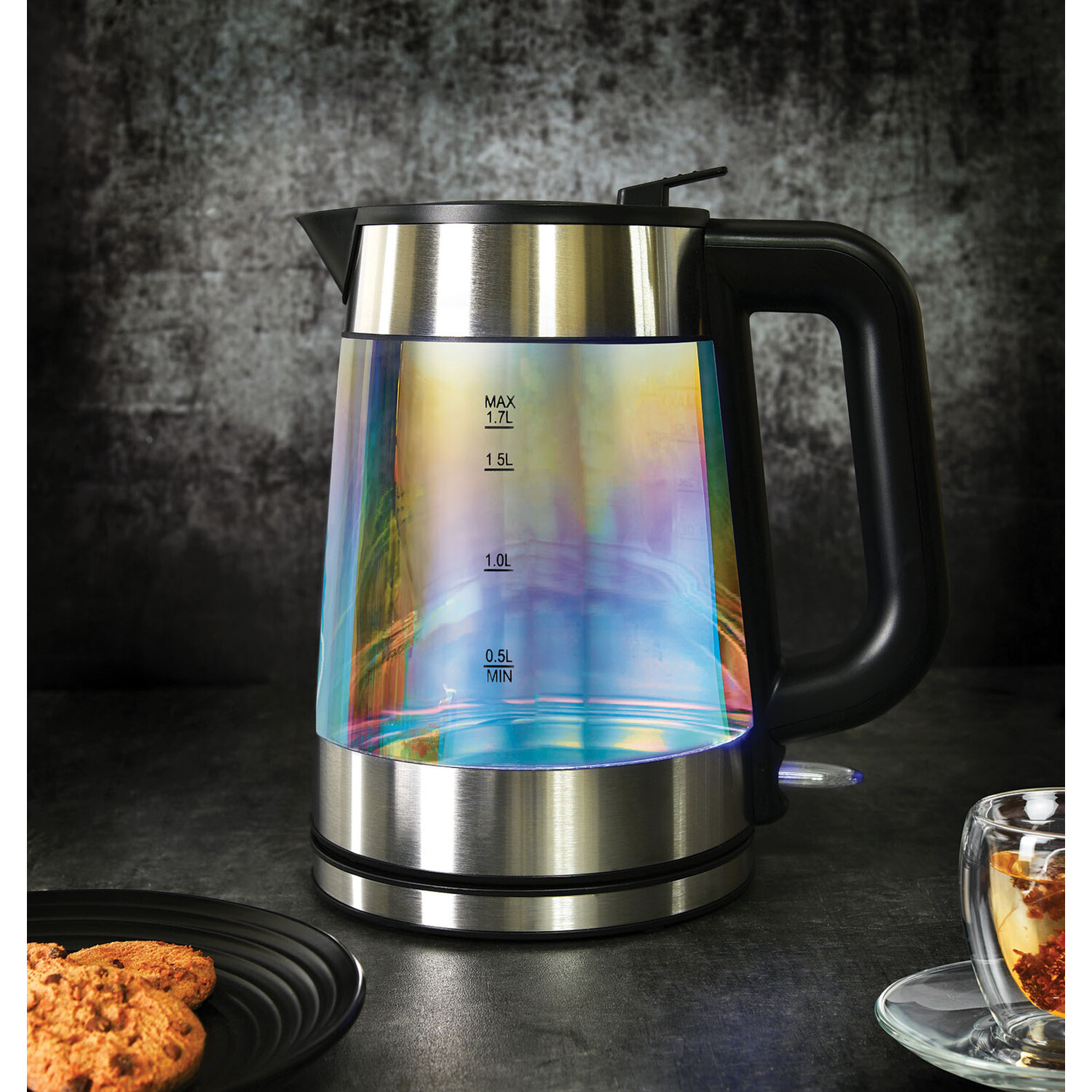 5 Colour Lustre Glass Kettle - Multicolour Image 3