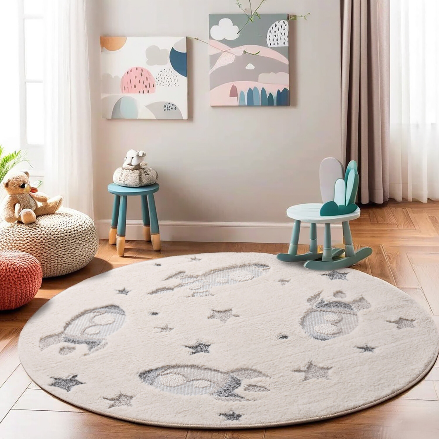 Rocket Star Rug - Cream Image 2