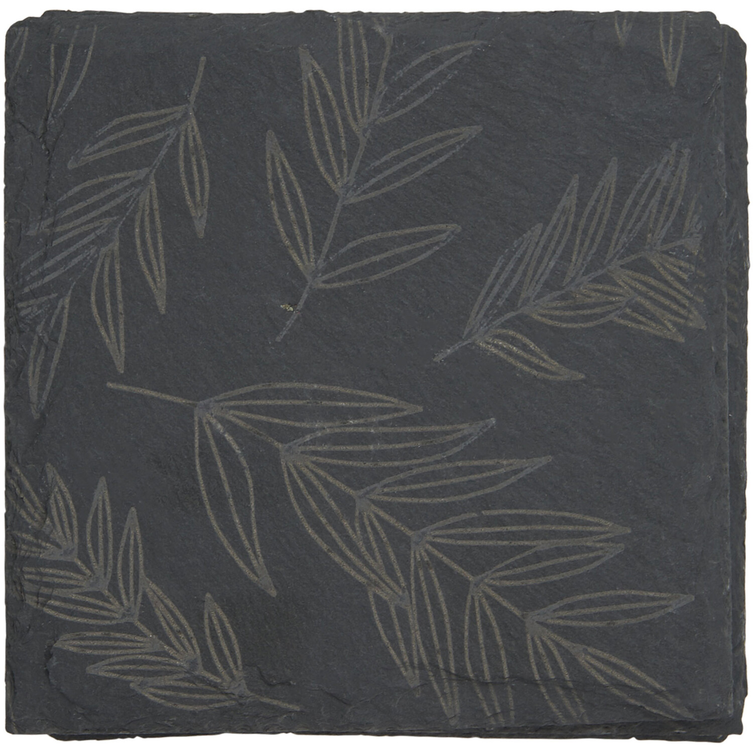 Set of 4 Botanical Slate Coasters - Black Image 4