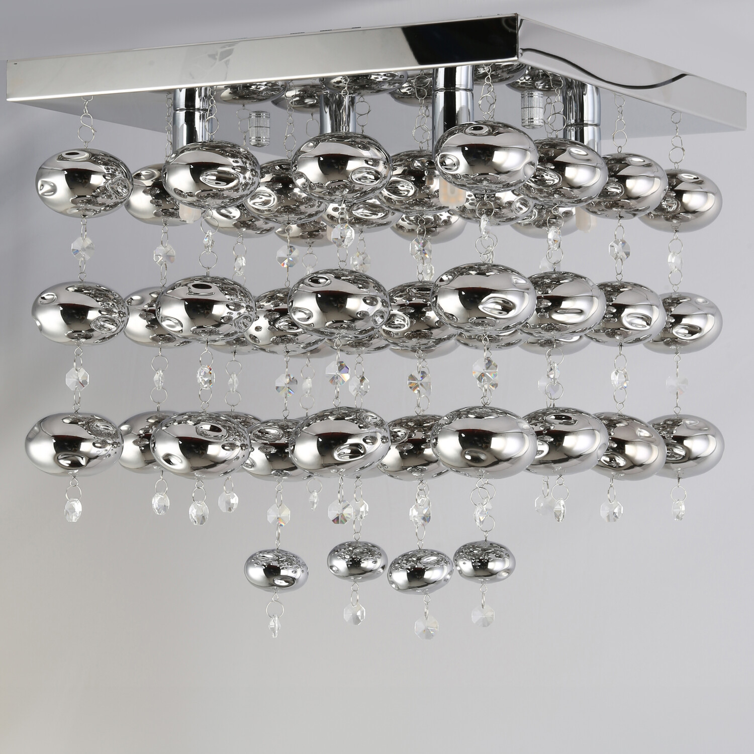Layla Square Flush Ceiling Fitting Chrome Image 2