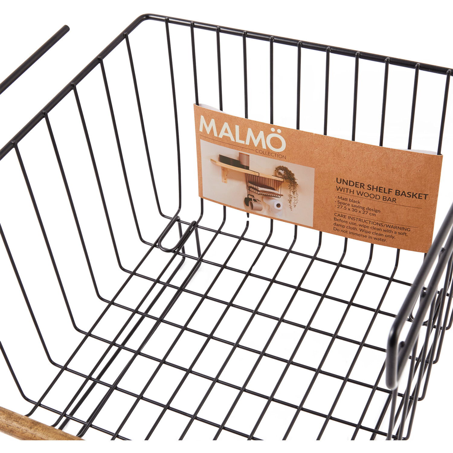 Malmo Under Shelf Storage Basket - Black Image 3