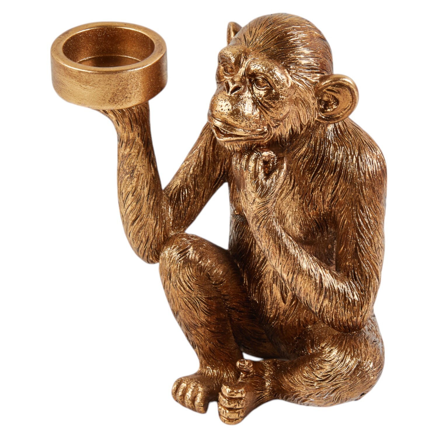 Modern Monkey Tealight Holder Gold Image 3