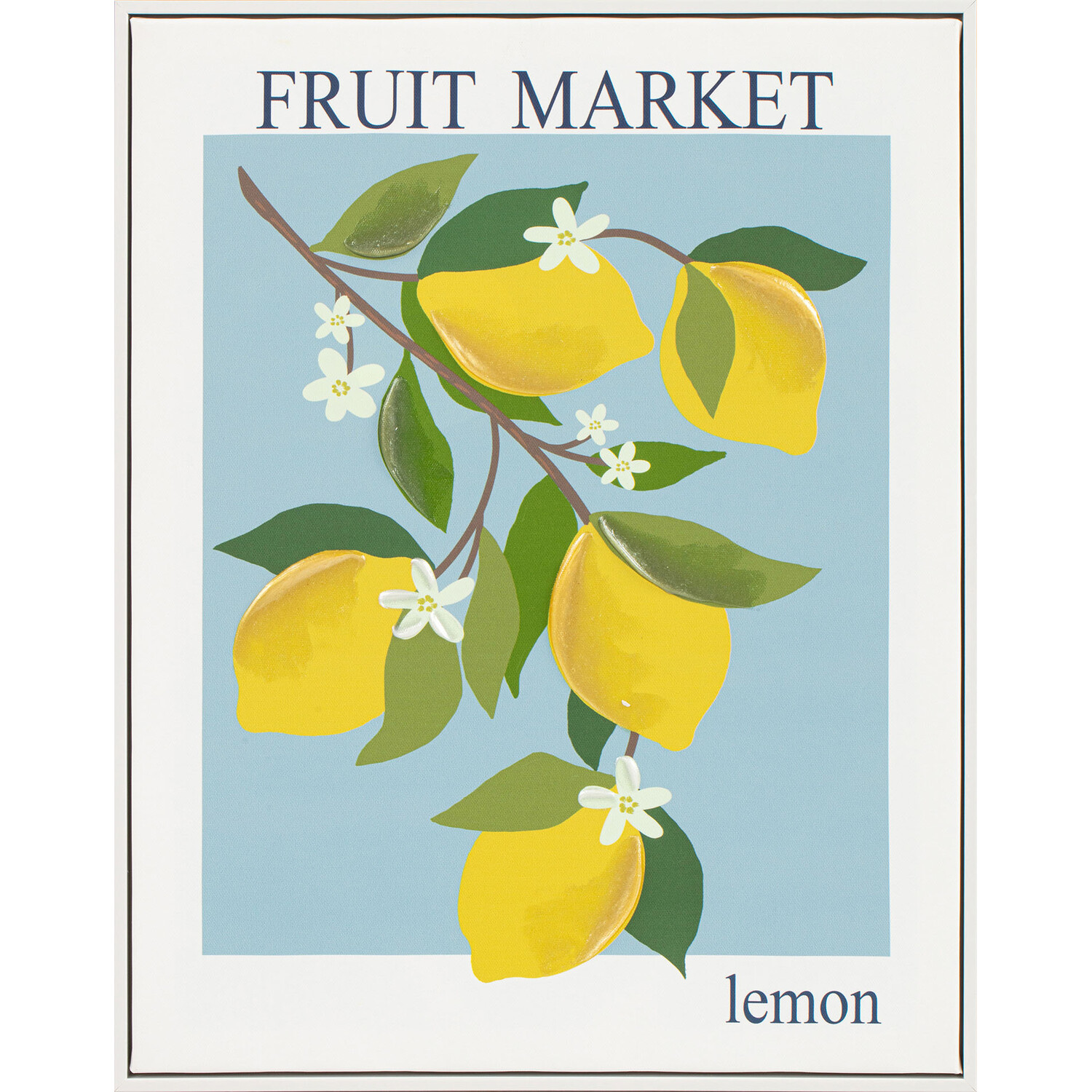 Fruit Market Vibrant Framed Canvas - Pink or Blue Image 4