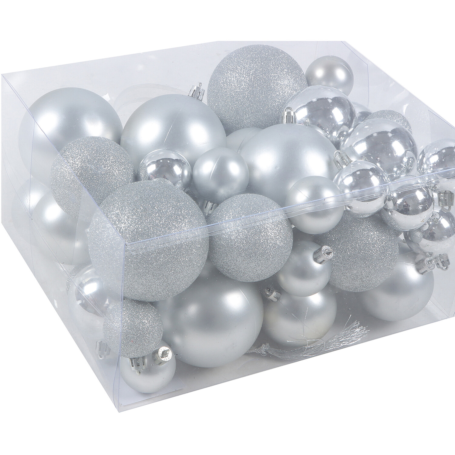 Pack of 50 Angel Whispers Baubles Silver Image 3