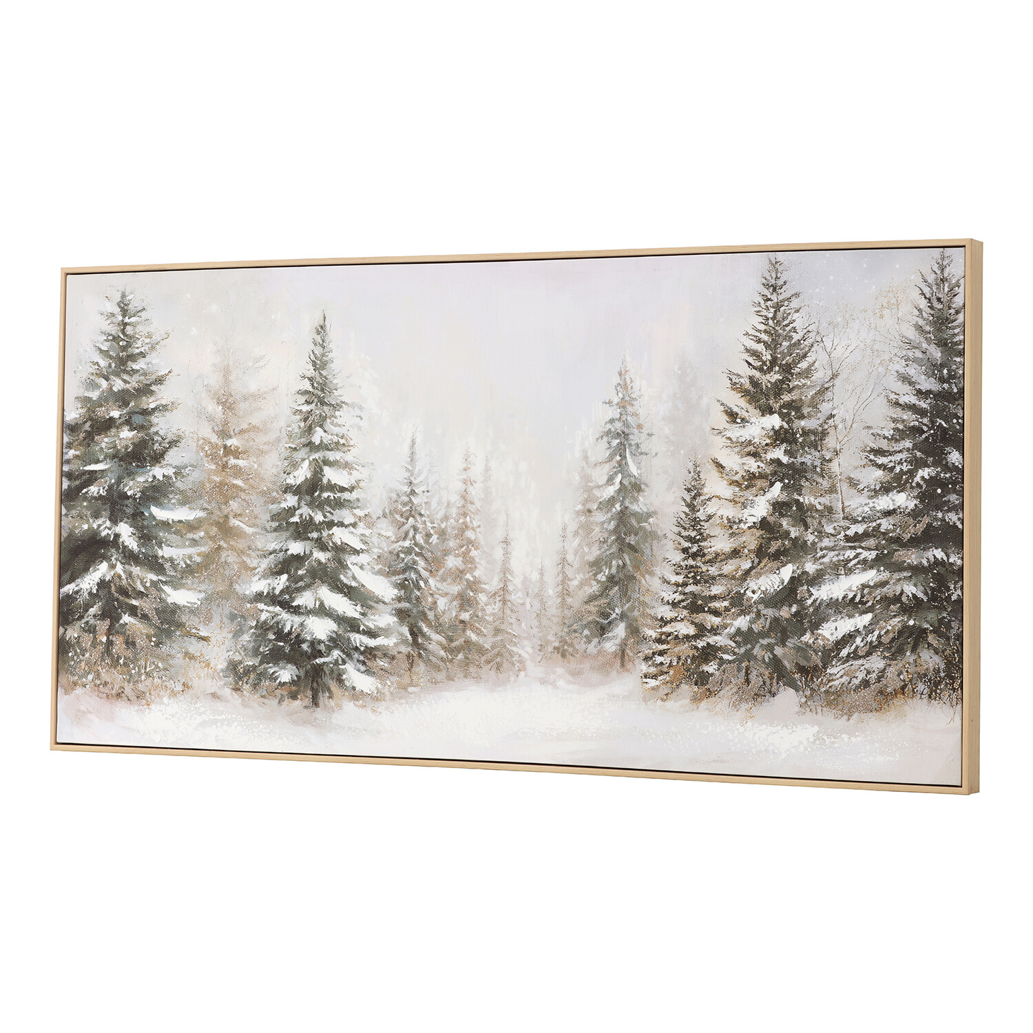 Snowy Tree Embellished Framed Canvas White Image 2