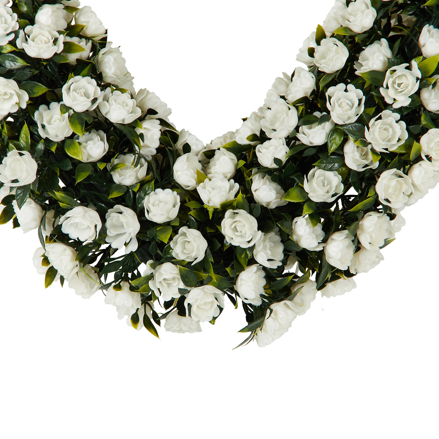 Heart Flower Wreath - Green and White Image 3