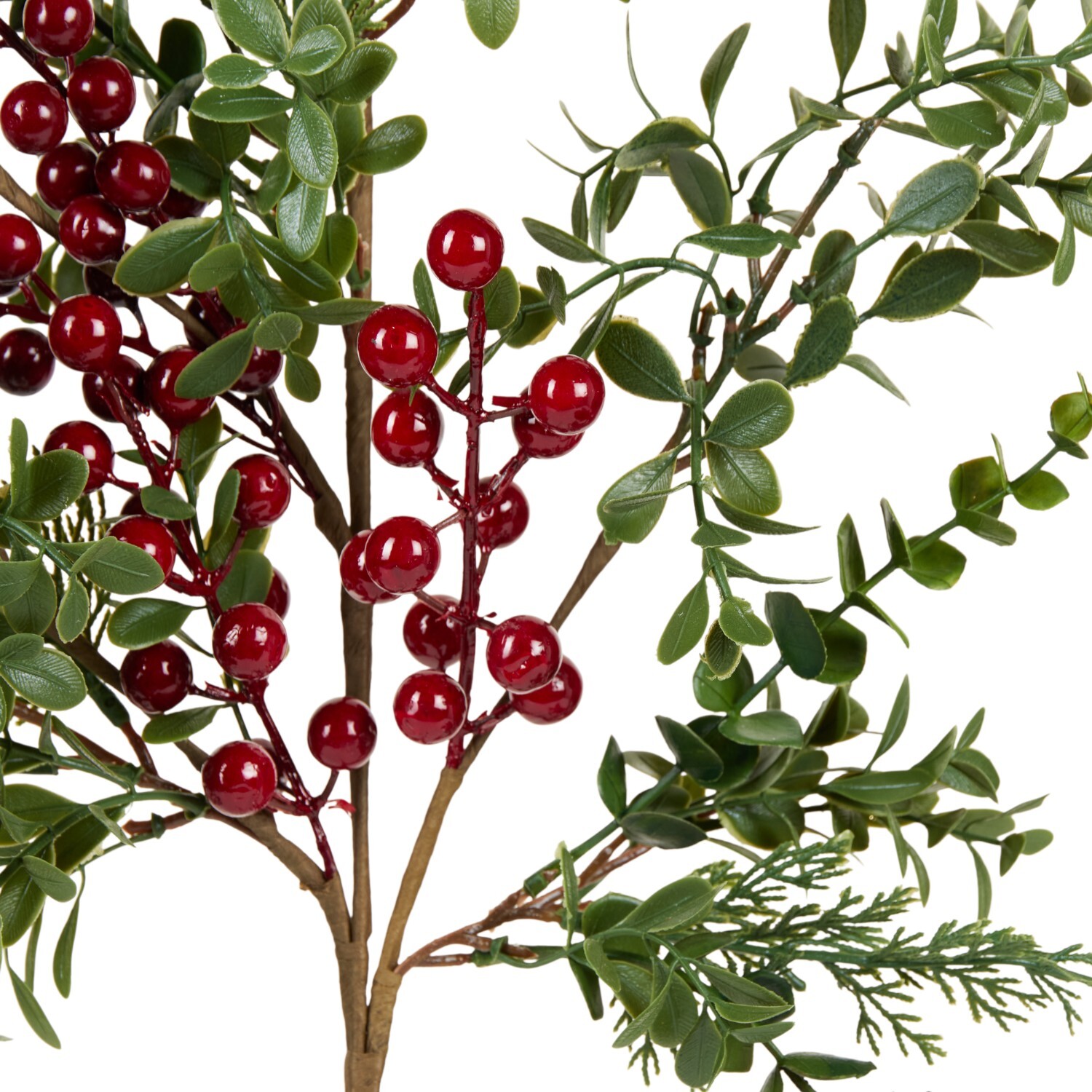 Red Berries Boxwood Spray Image 6