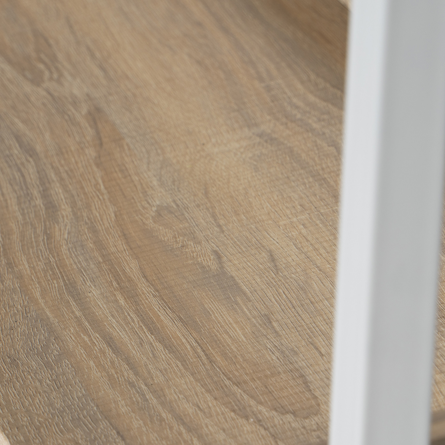 Harlow 5 Shelf White and Light Oak Metal Bookcase Image 3