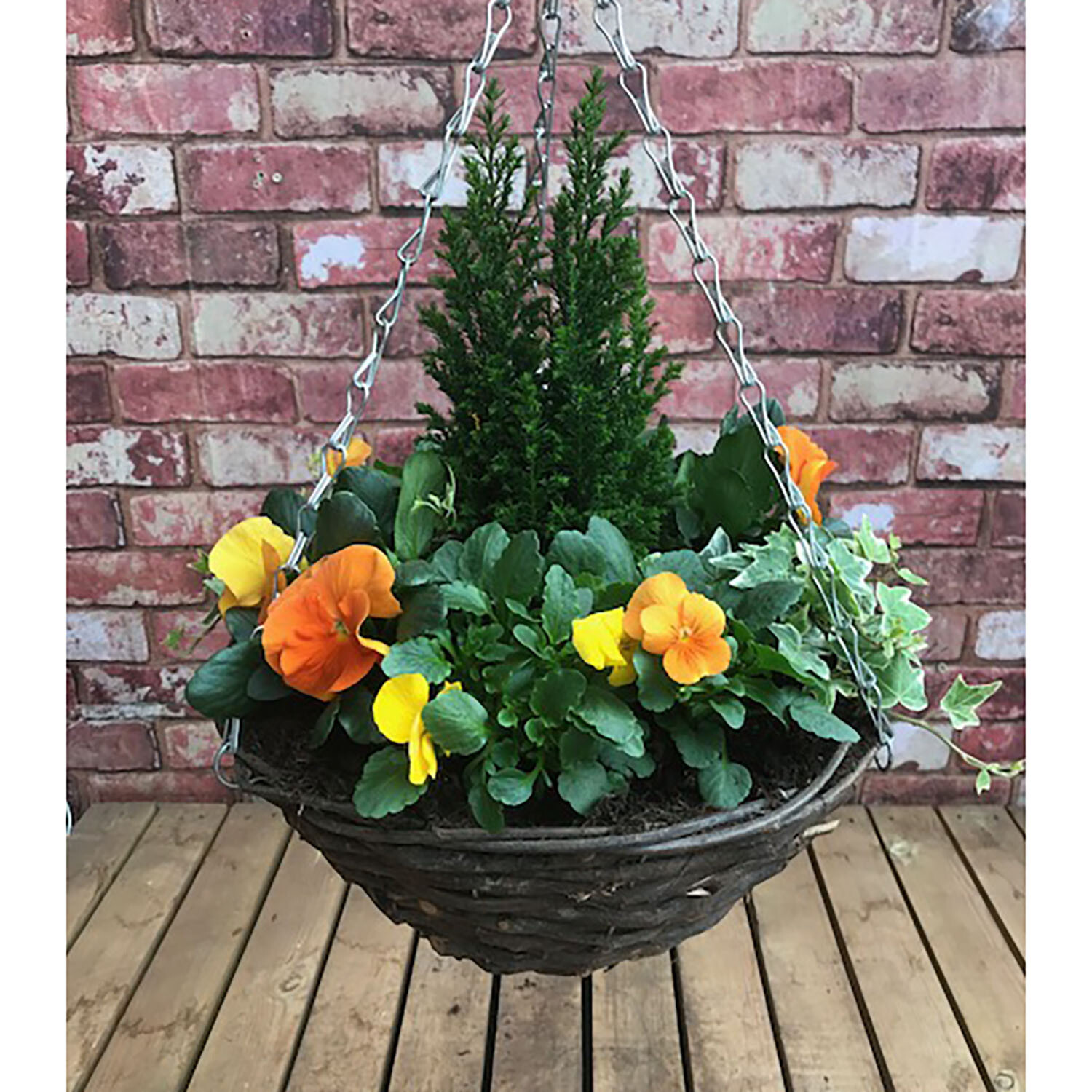 Spring Mixed Rattan Hanging Basket - Multicolour Image 2