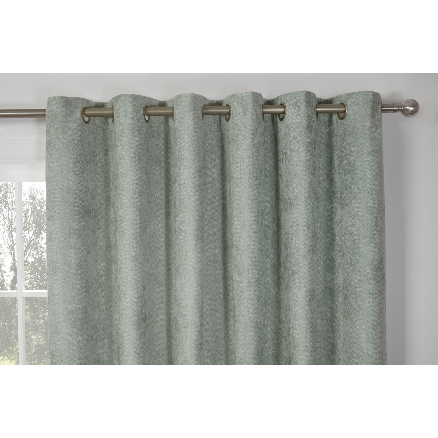Divante Sage Alden Thermal Eyelet Curtains 183 x 168cm Image 3