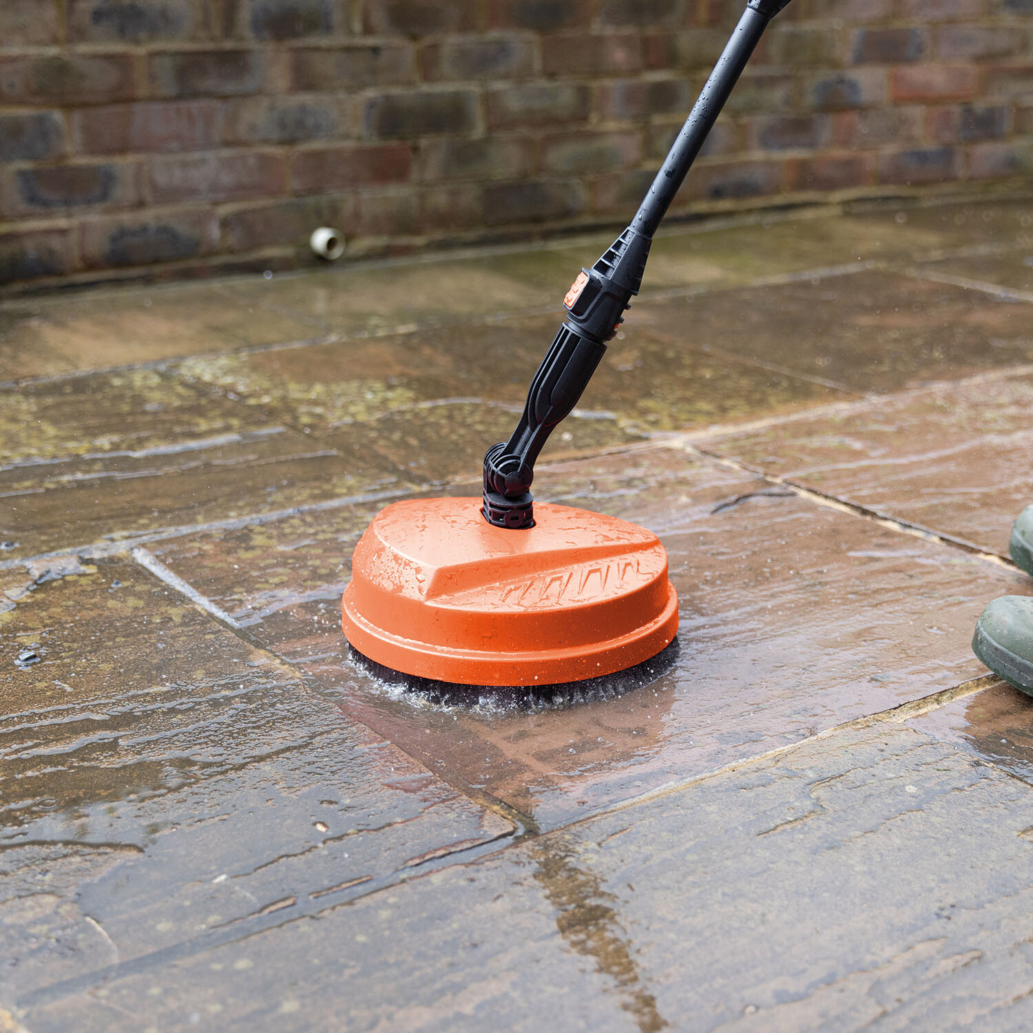 Saber Pressure Washer Patio Brush Kit Orange and Black Image 3