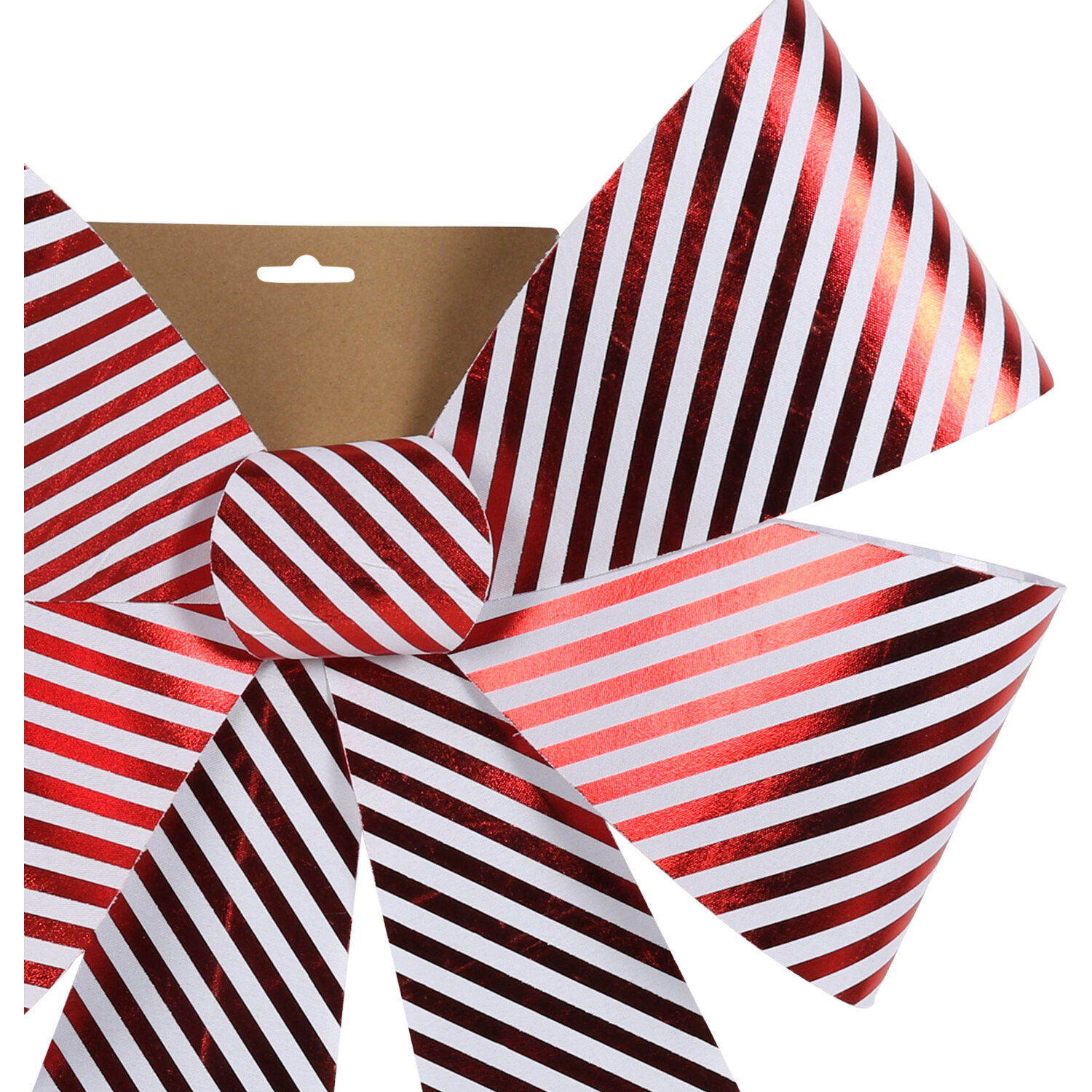 Large Red Striped Bow - Red / 66cm Image 2
