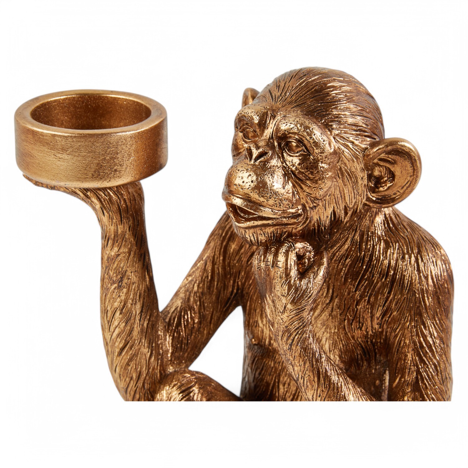 Modern Monkey Tealight Holder Gold Image 4