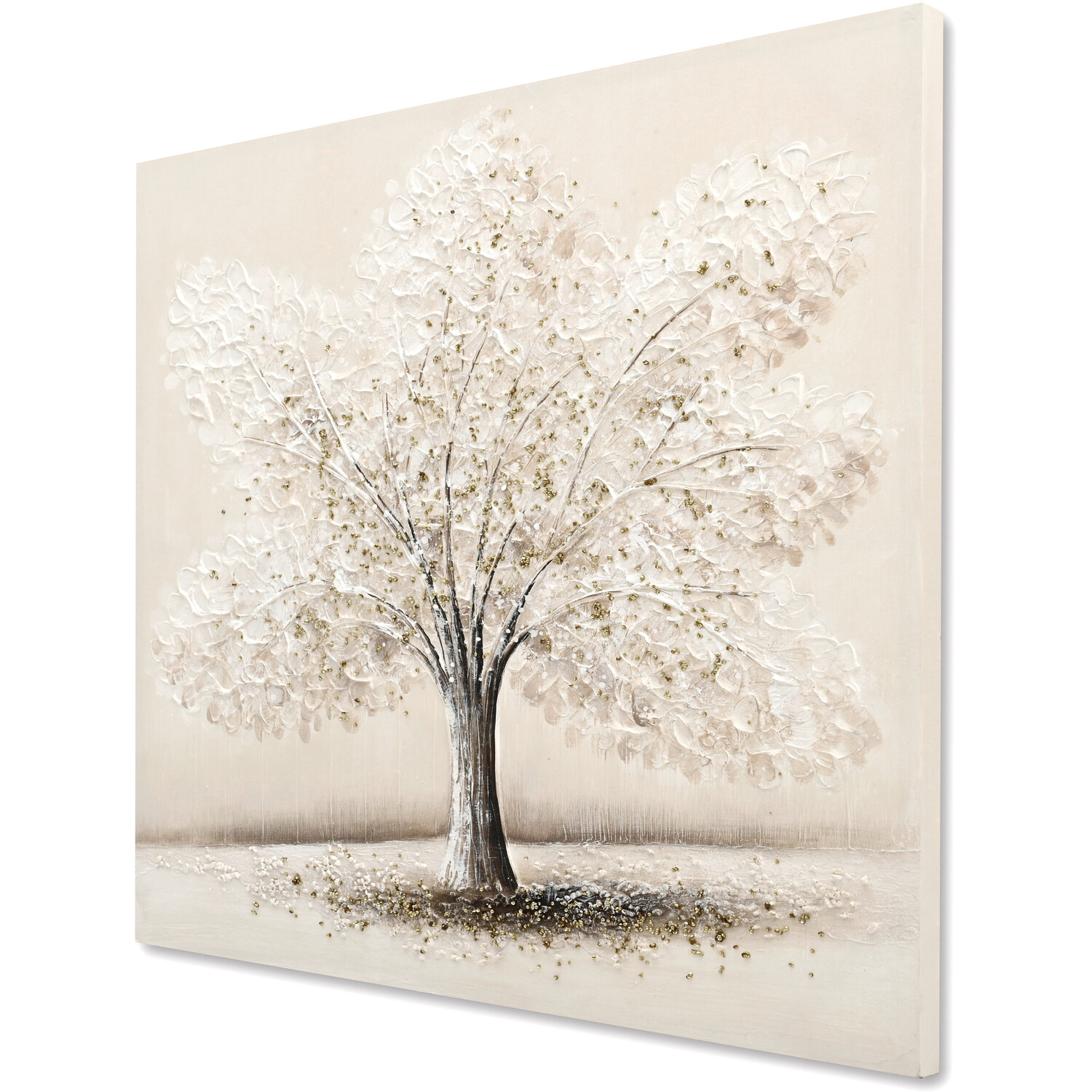 Gold Glitter Embellished Tree Canvas - Multicolour Image 2