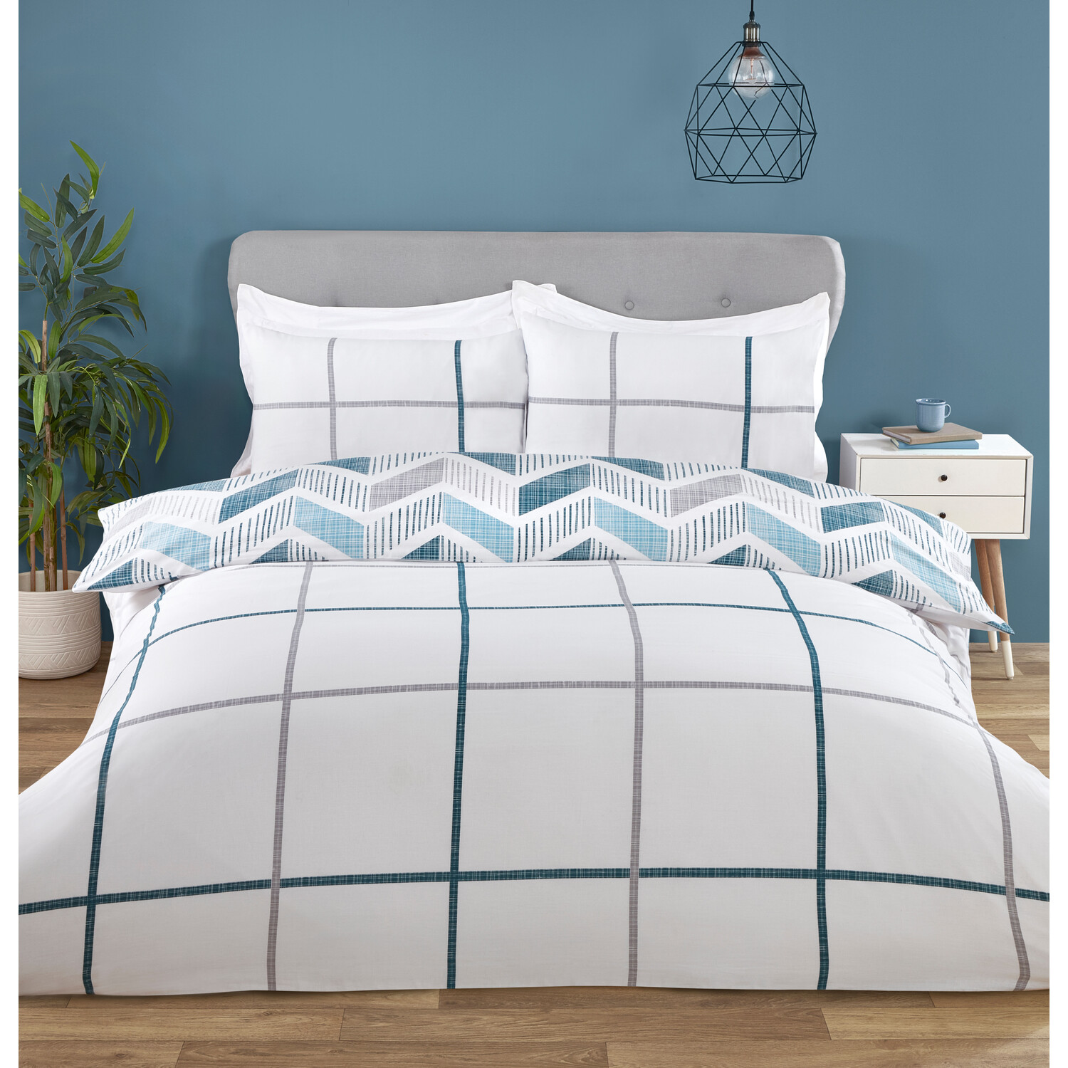 Divante Nevada Single Teal Duvet Cover Set Image 2