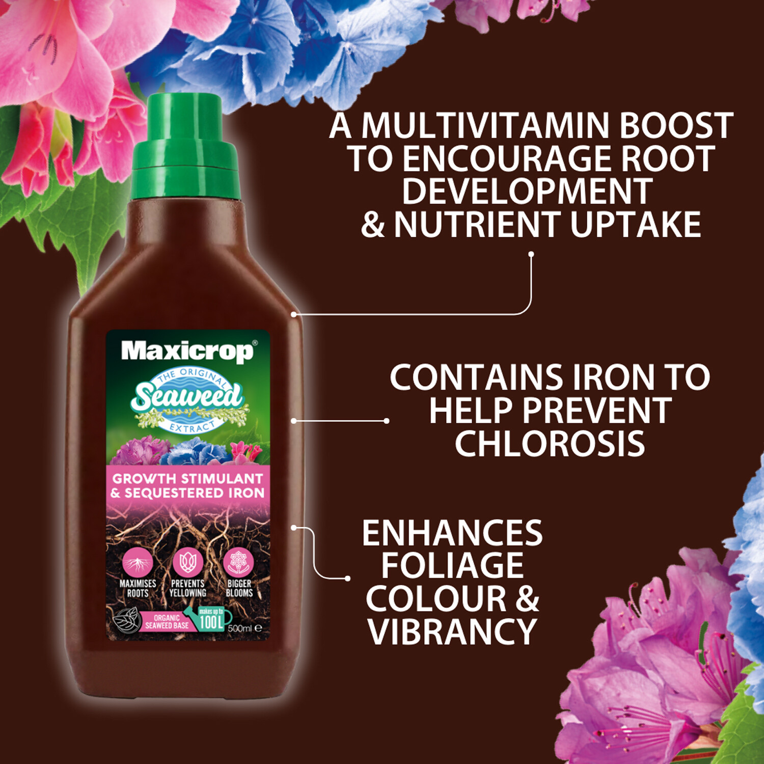 Maxicrop Growth Stimulant and Sequestered Iron 500ml - Brown Image 6