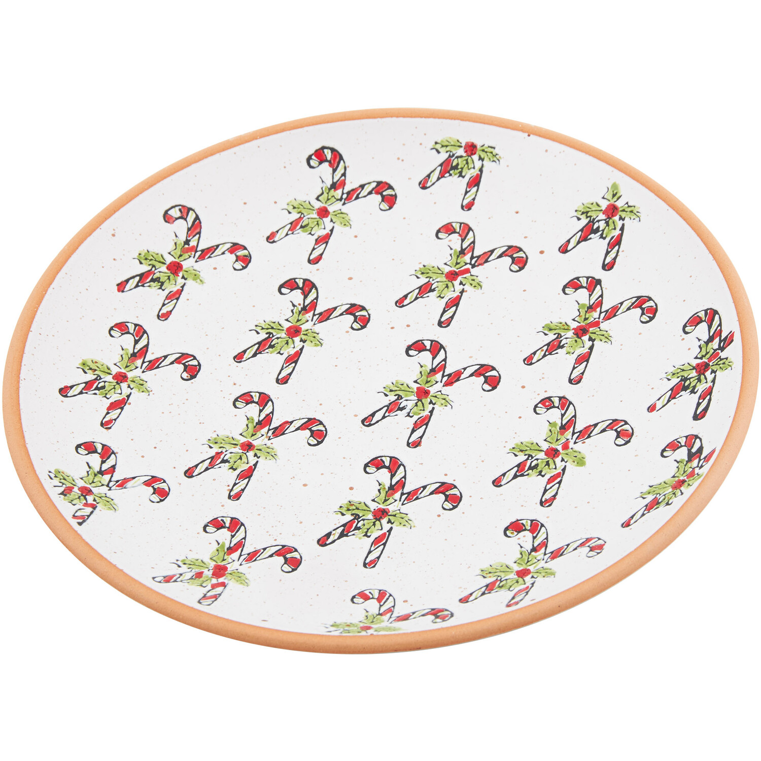 Festive Stone Candy Cane Plate - White Image 3