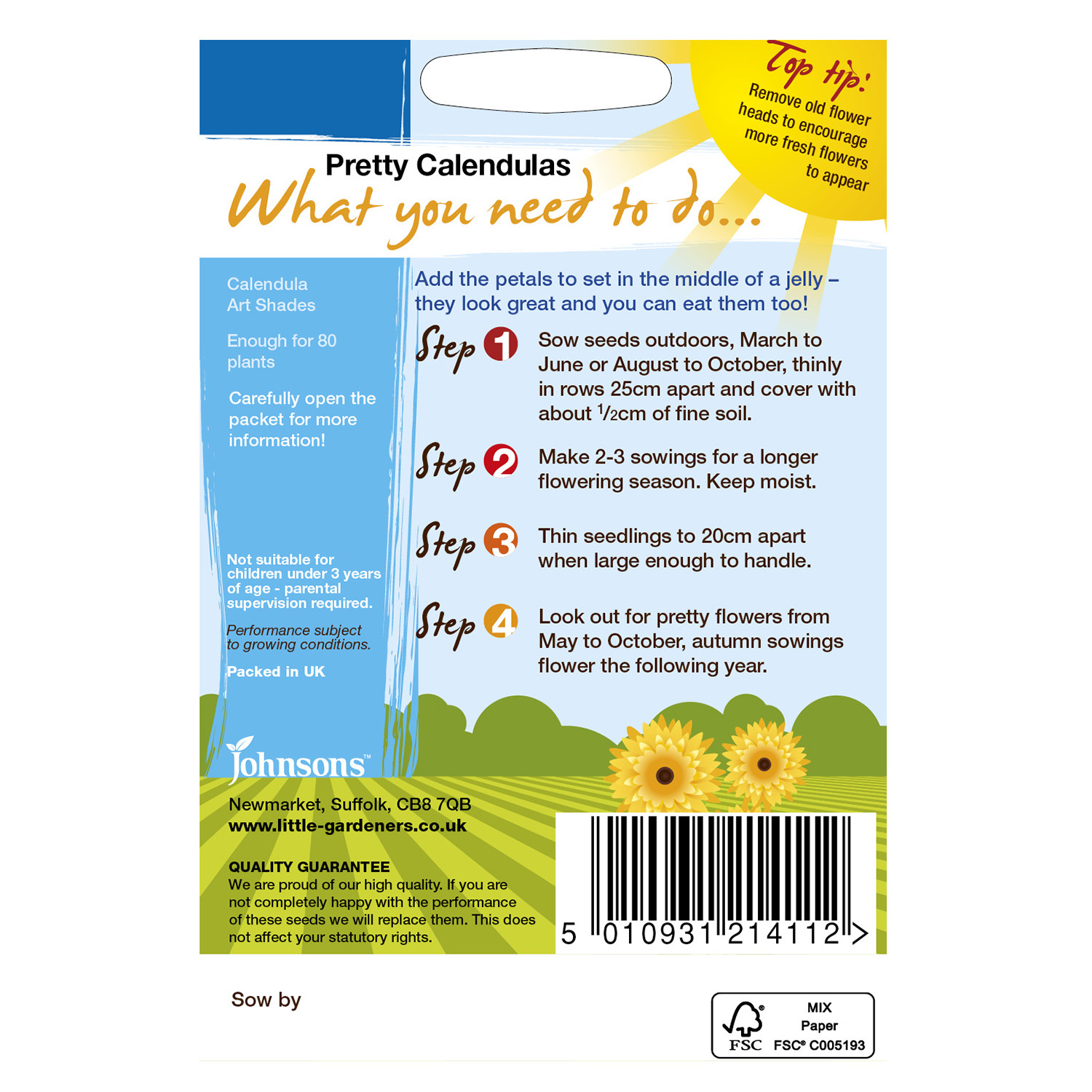 Johnsons Little Gardeners Pretty Calendulas Image 2