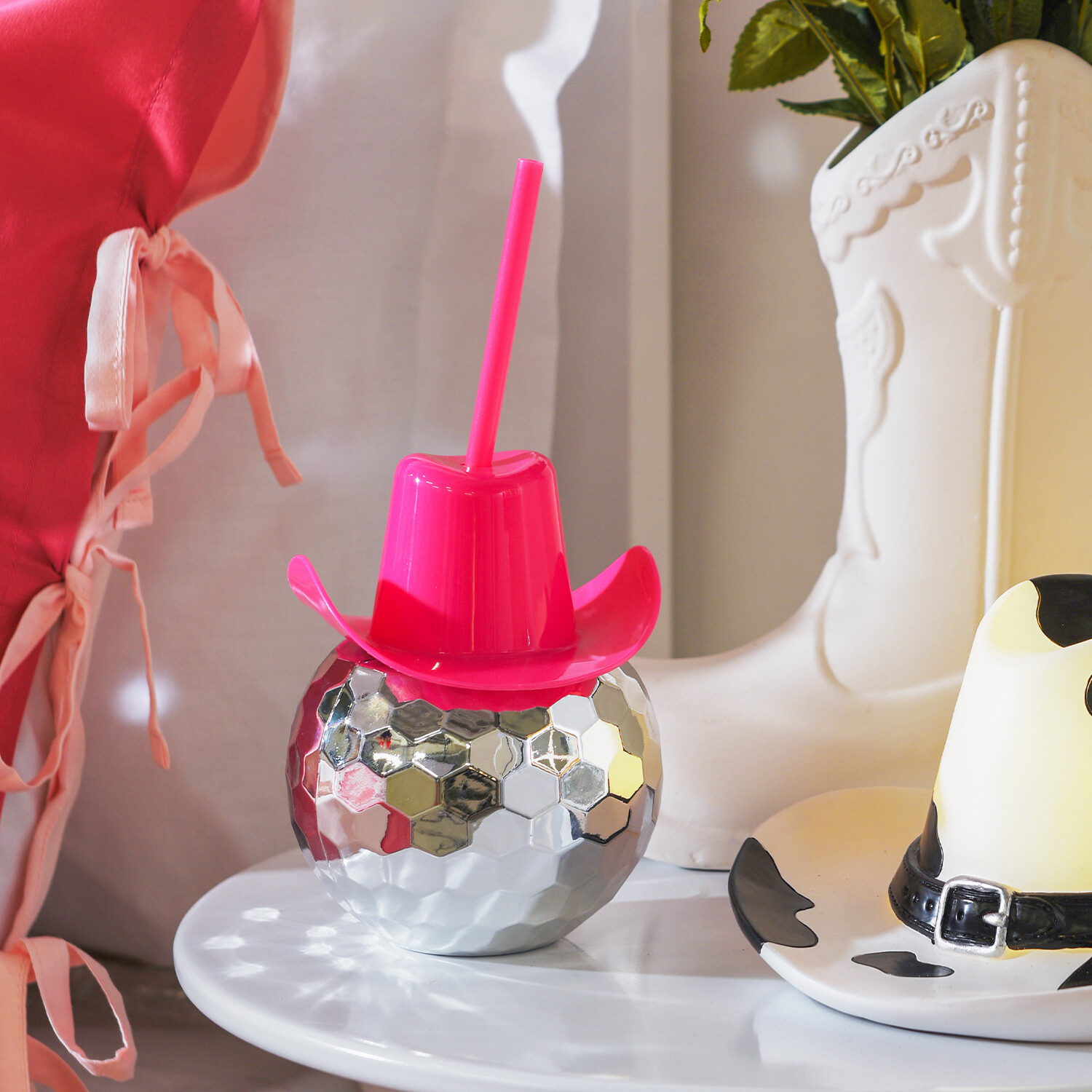Cowboy Disco Bottle - Pink and Silver Image 2