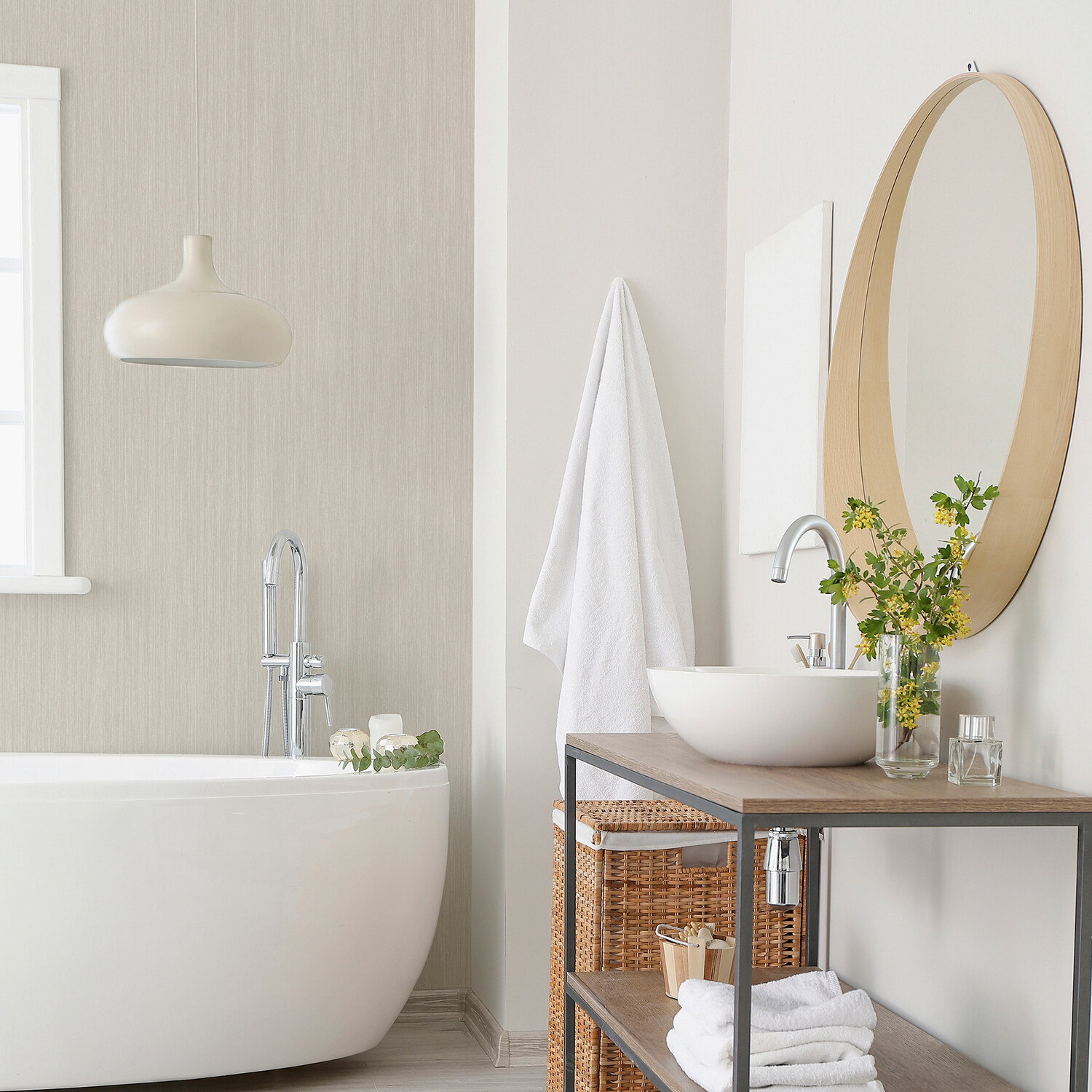 Stardust Textured Wallpaper - Cream Image 5