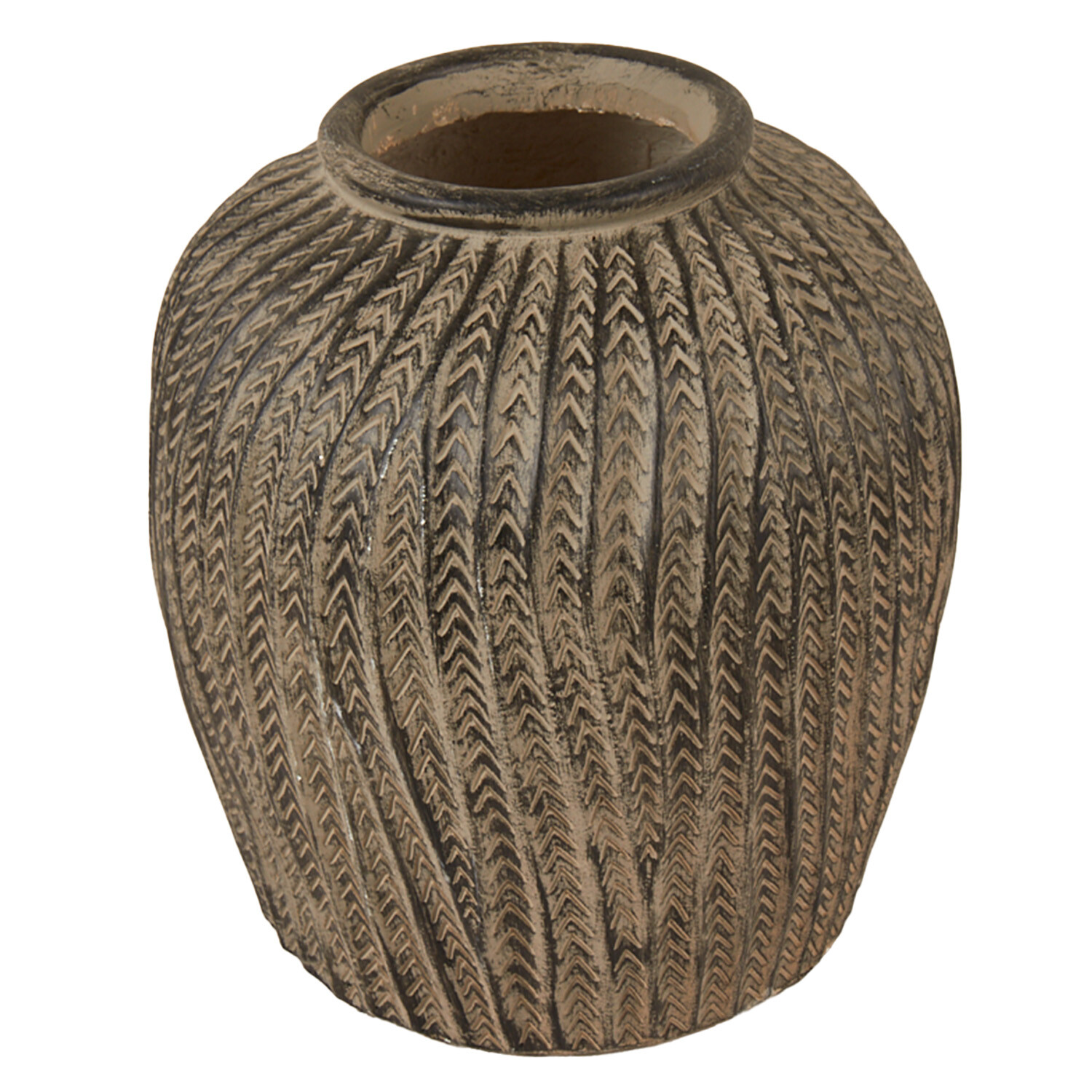 Alani Textured Vase - Brown Image 2