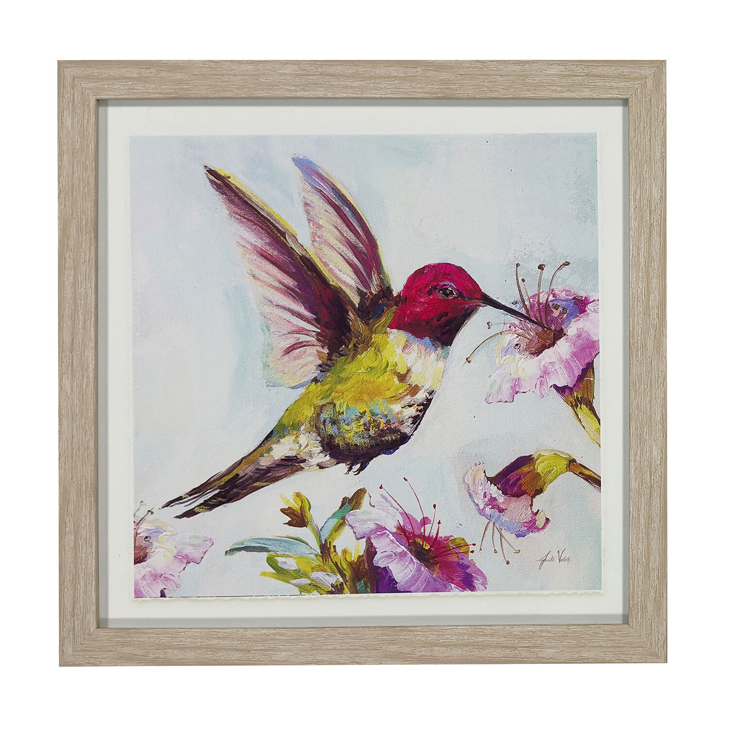 Floral Hummingbird Framed Art - Multicolour Image 6