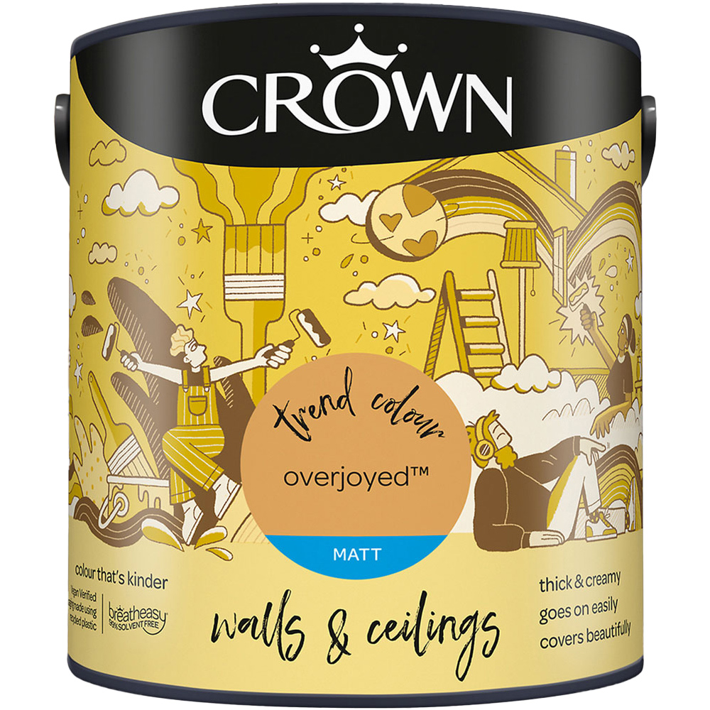 Crown Walls & Ceilings Overjoyed Matt Emulsion Paint 2.5L Image 2