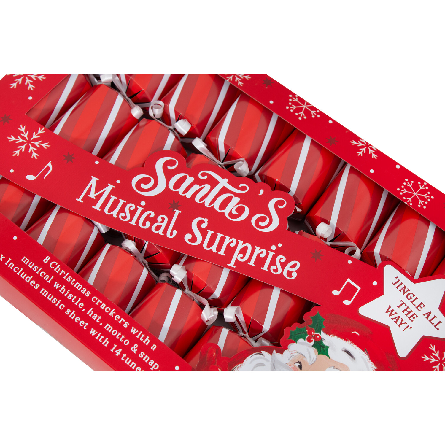 Pack of 8 Santas Musical Surprise Crackers Red Image 4