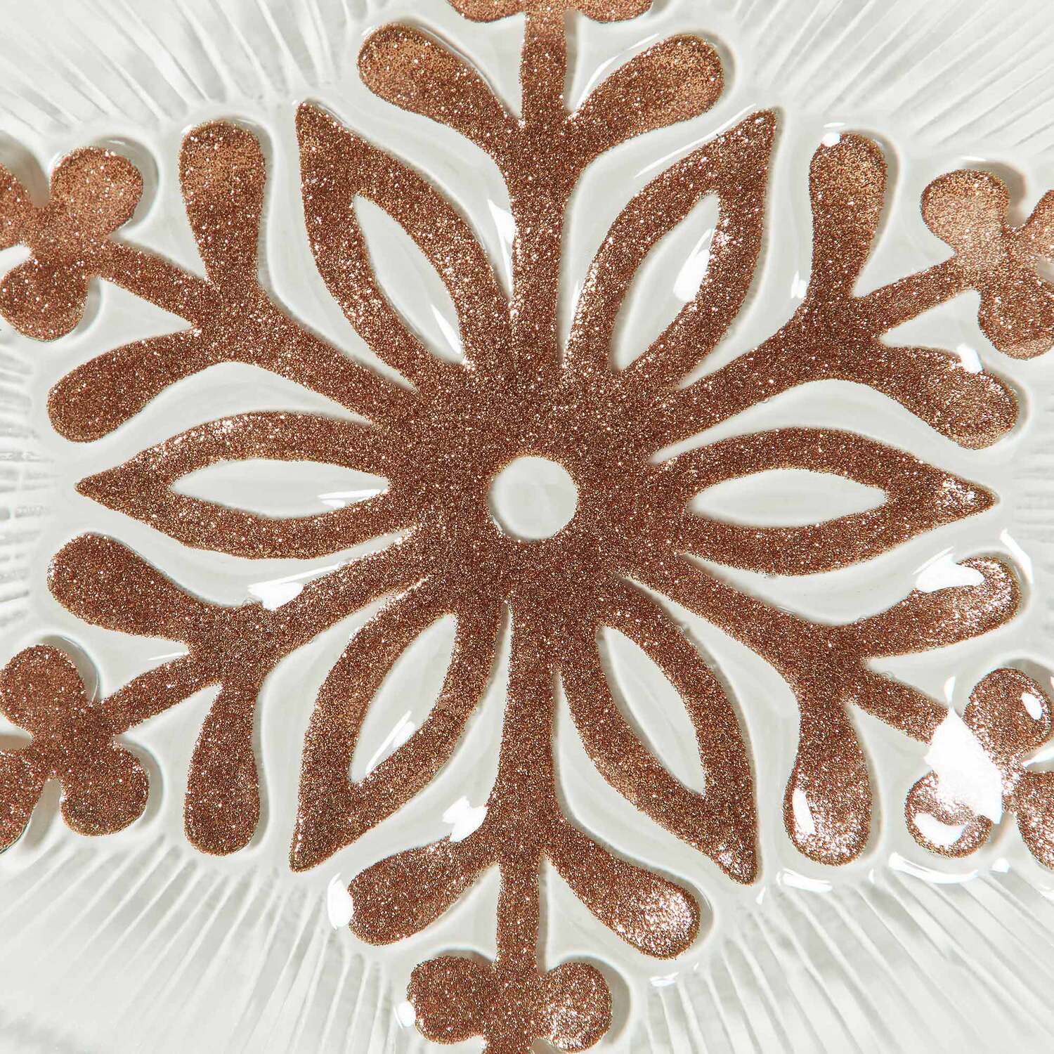 Glitter Snowflake Trinket Dish - Clear Image 3