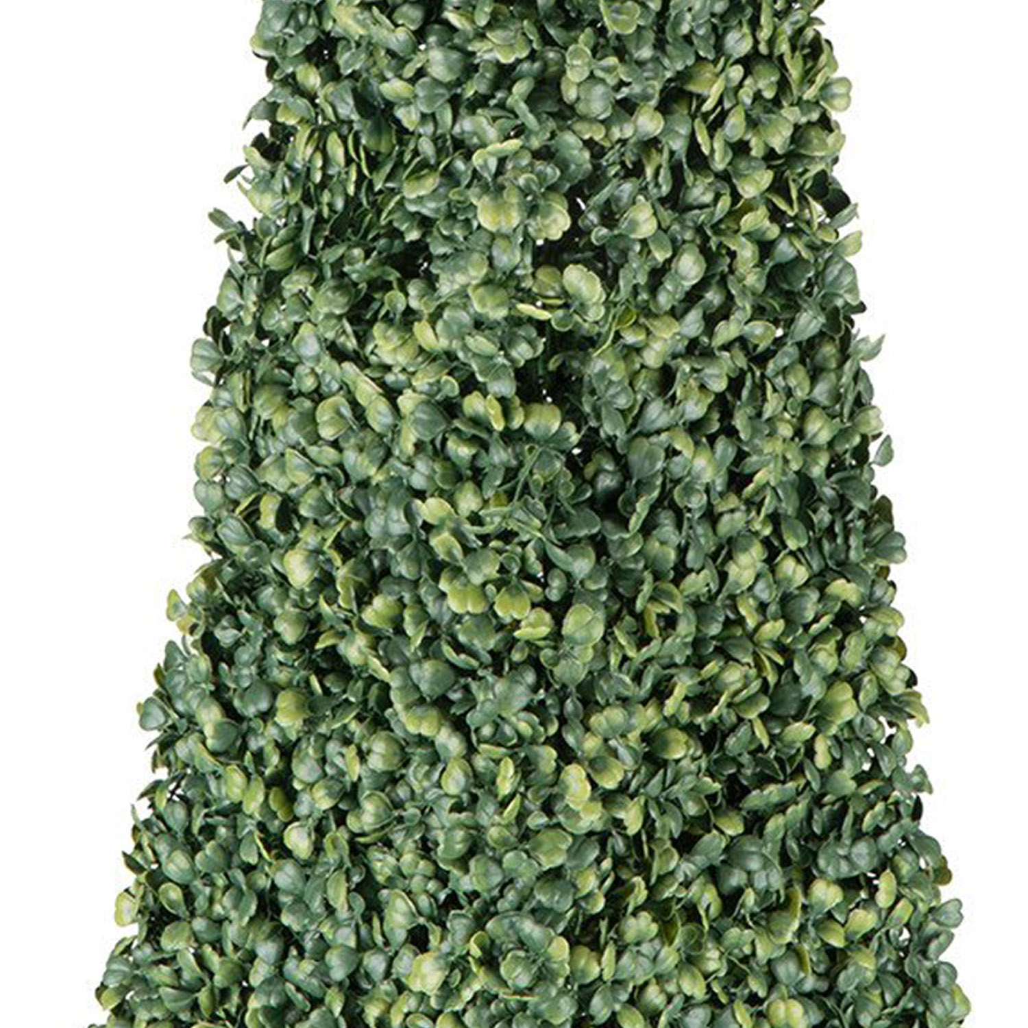 Boxwood Pyramid on White Wood Pot Artificial Plant Image 5
