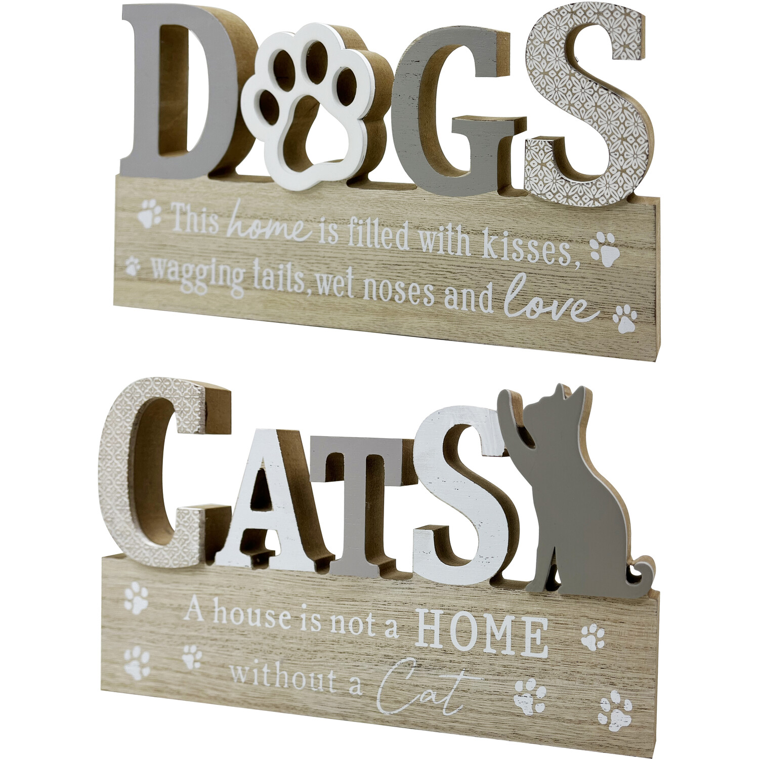Pet Slogan Wood Effect Plaque - Natural Image 2