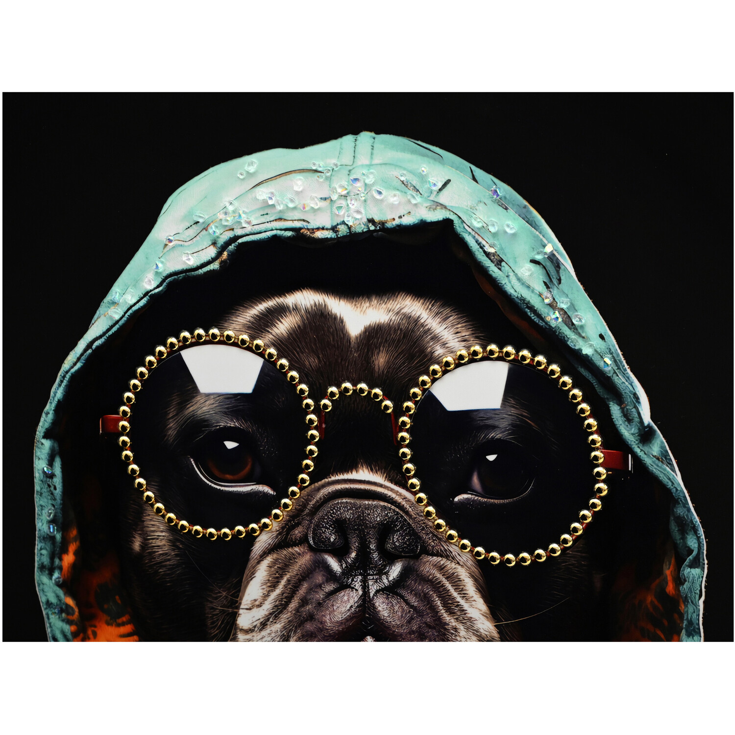 Glossy Jewelled Street Style Dog Canvas - Multicolour Image 6
