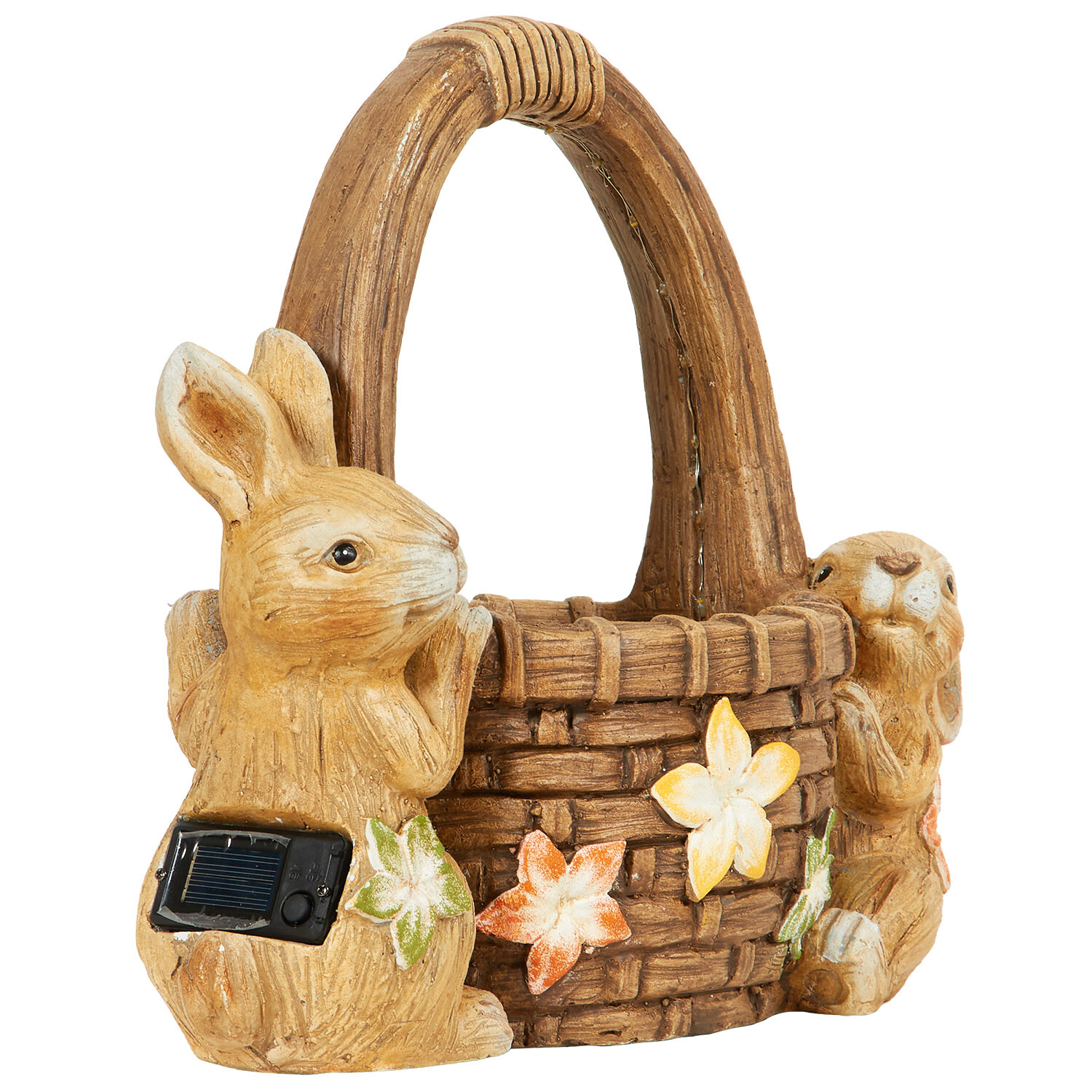 Solar Rabbit Floral Planter - Brown Image 2