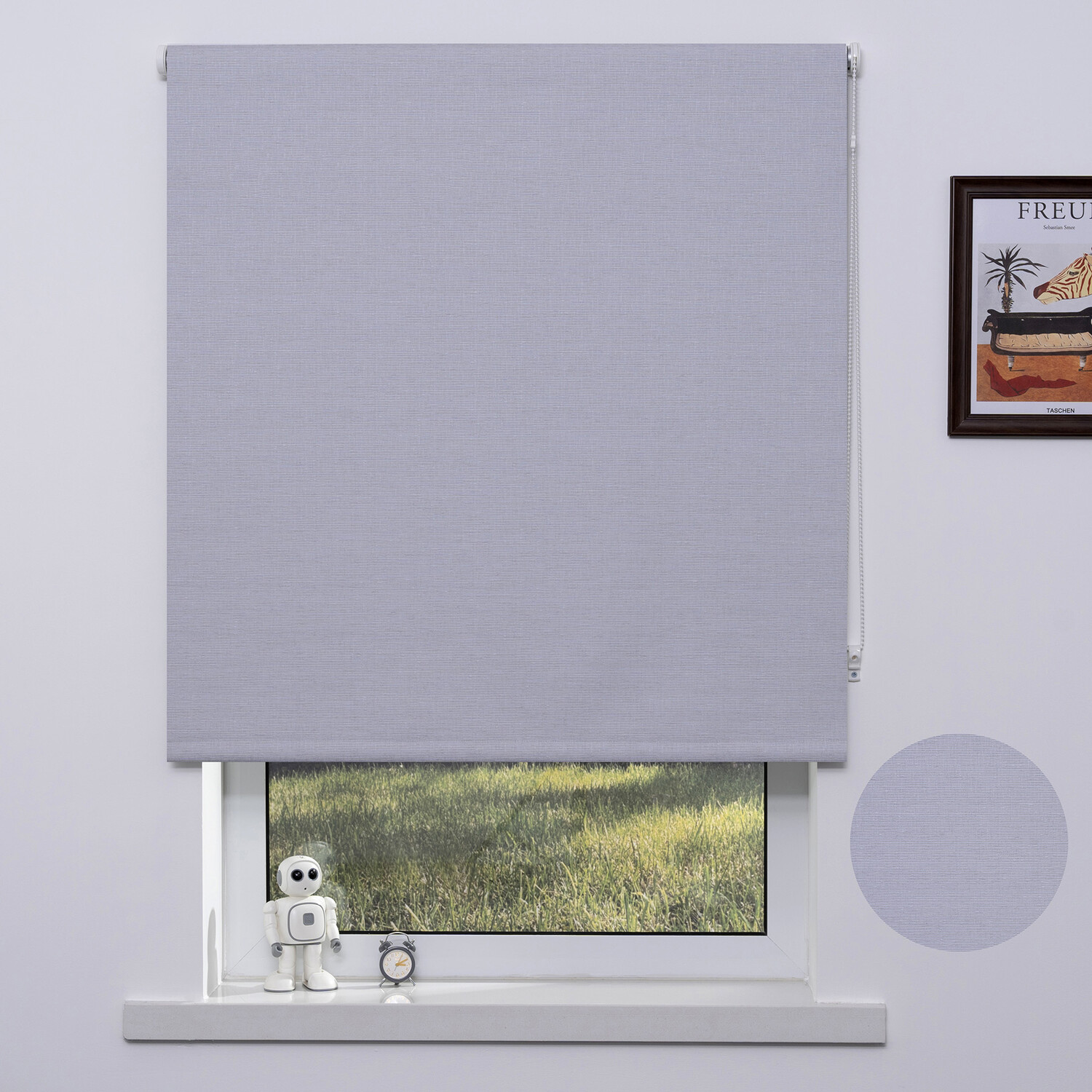 Trends Jute Textured Blackout Blind - White / 120cm Image 2