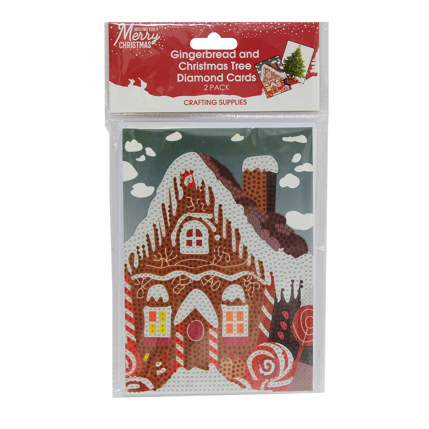 Pack of 2 Christmas Diamond Cards - Robin and Santa Image 1