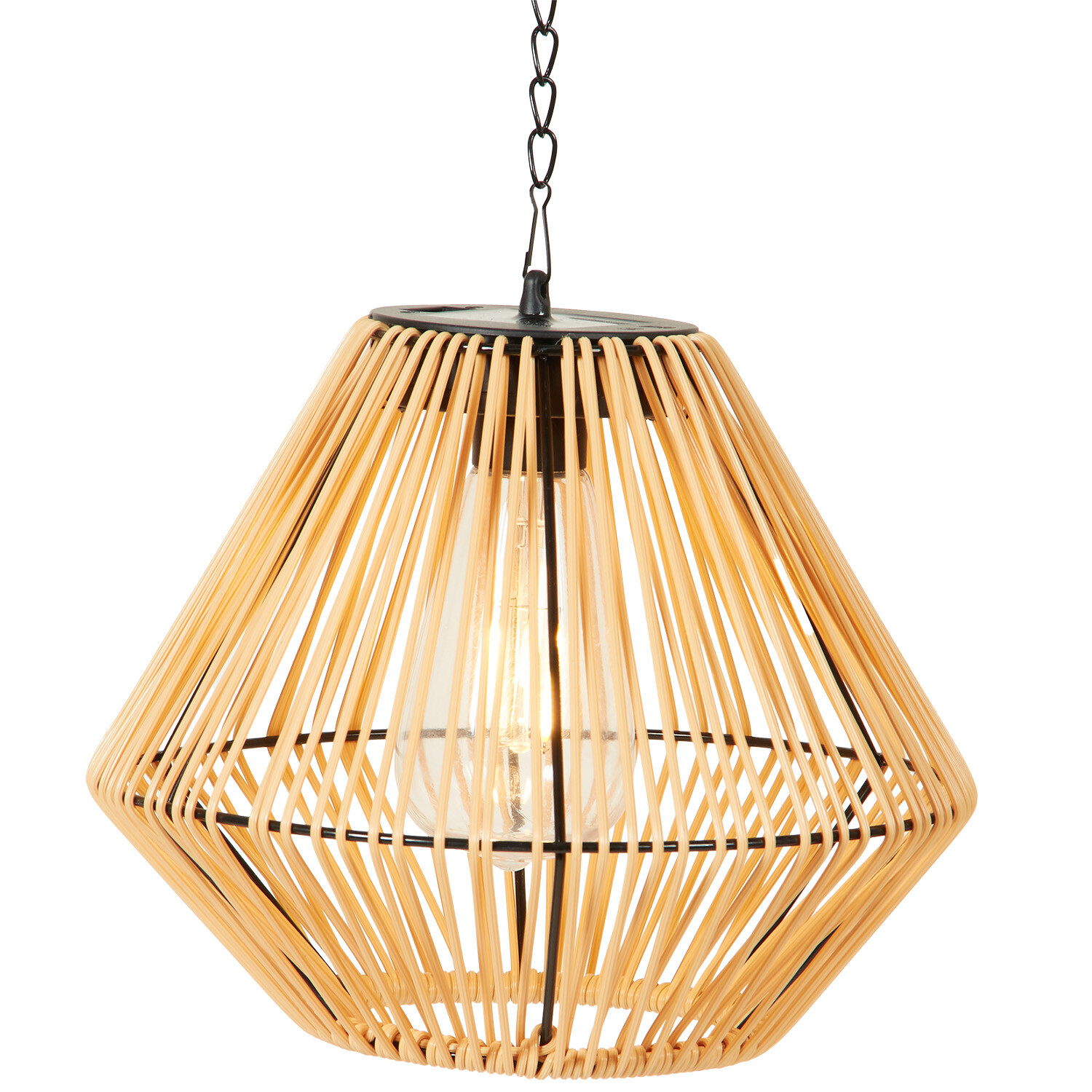 Solar Wicker Hanging Light - Brown Image 4