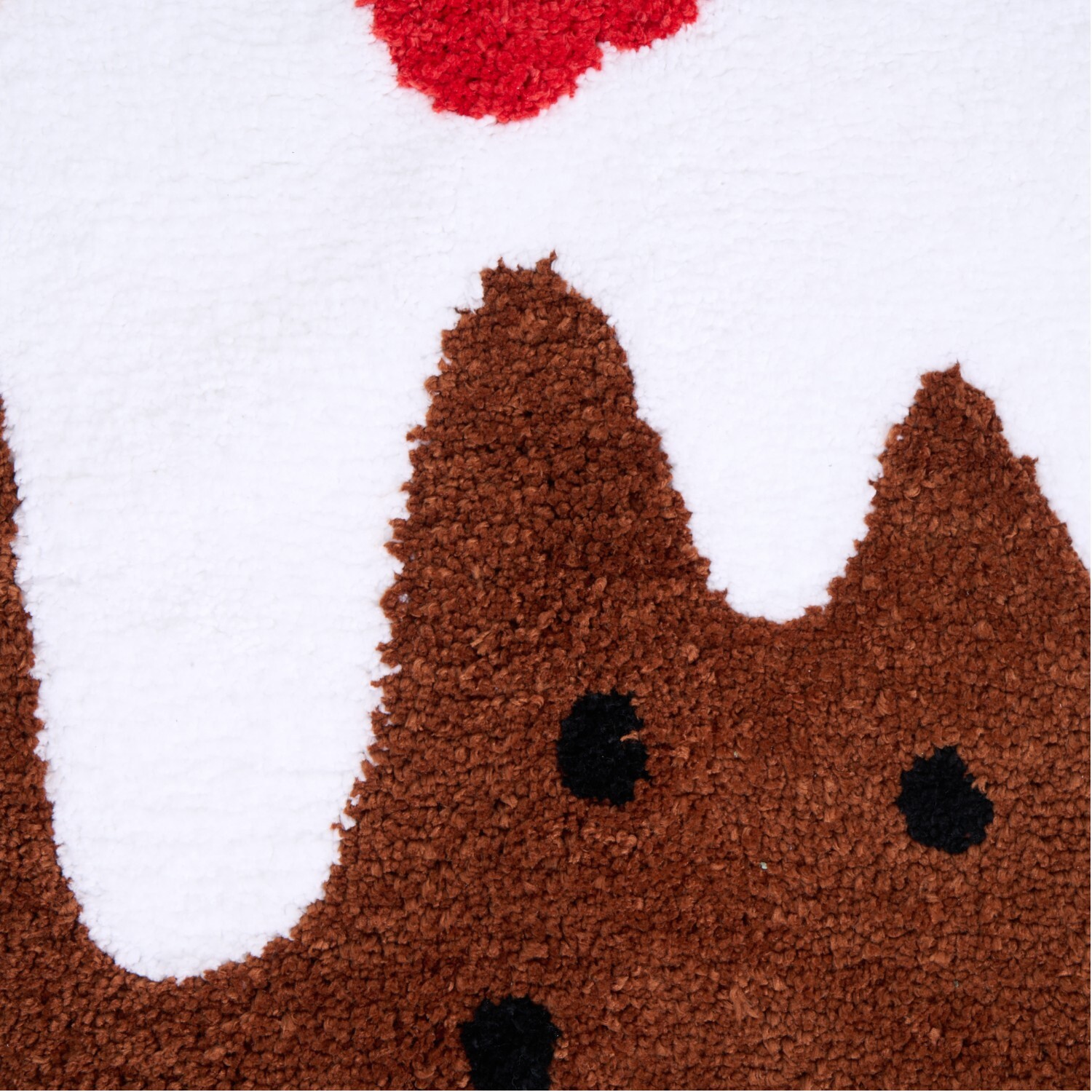 Christmas Pudding Bath Mat Brown and White Image 3