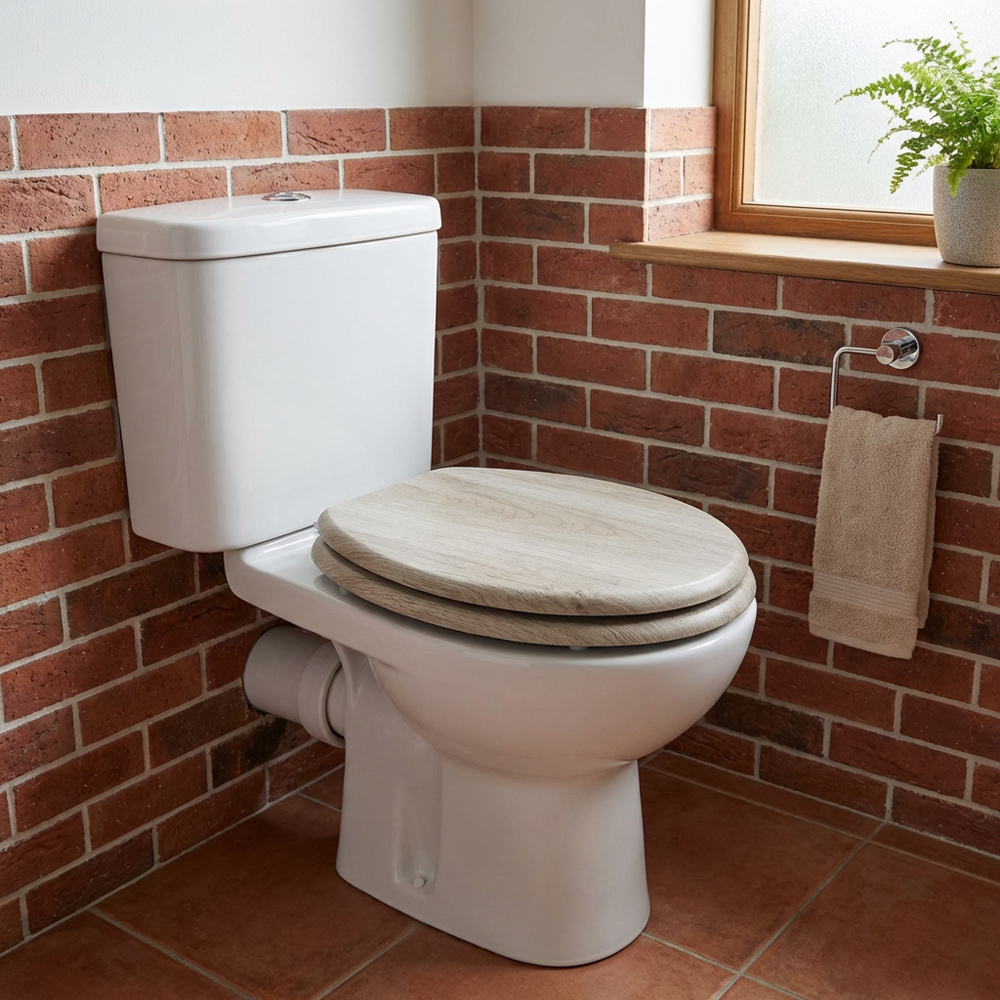 Toronto Oak Effect Toilet Seat Image 5