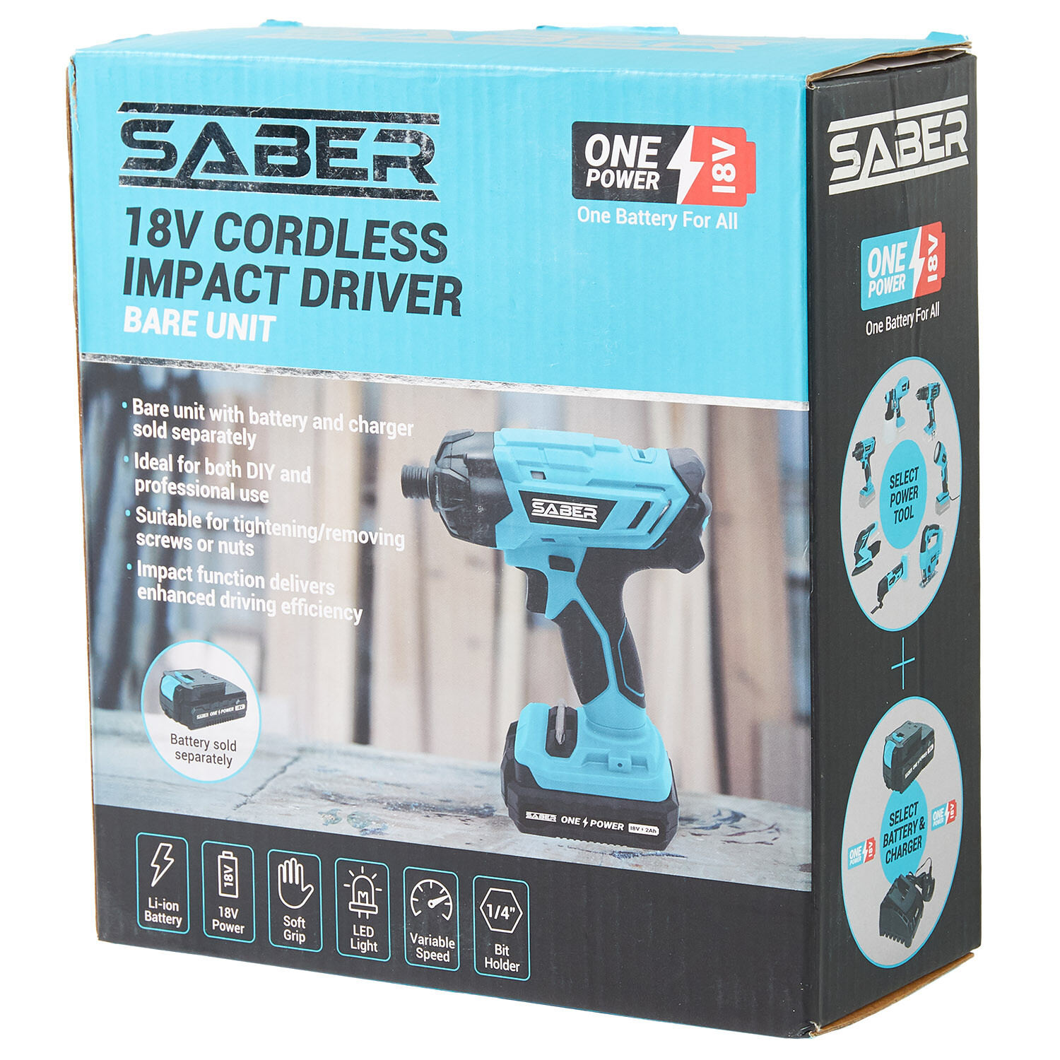 Saber 18V One Battery Cordless Impact Driver Bare Unit Image 4