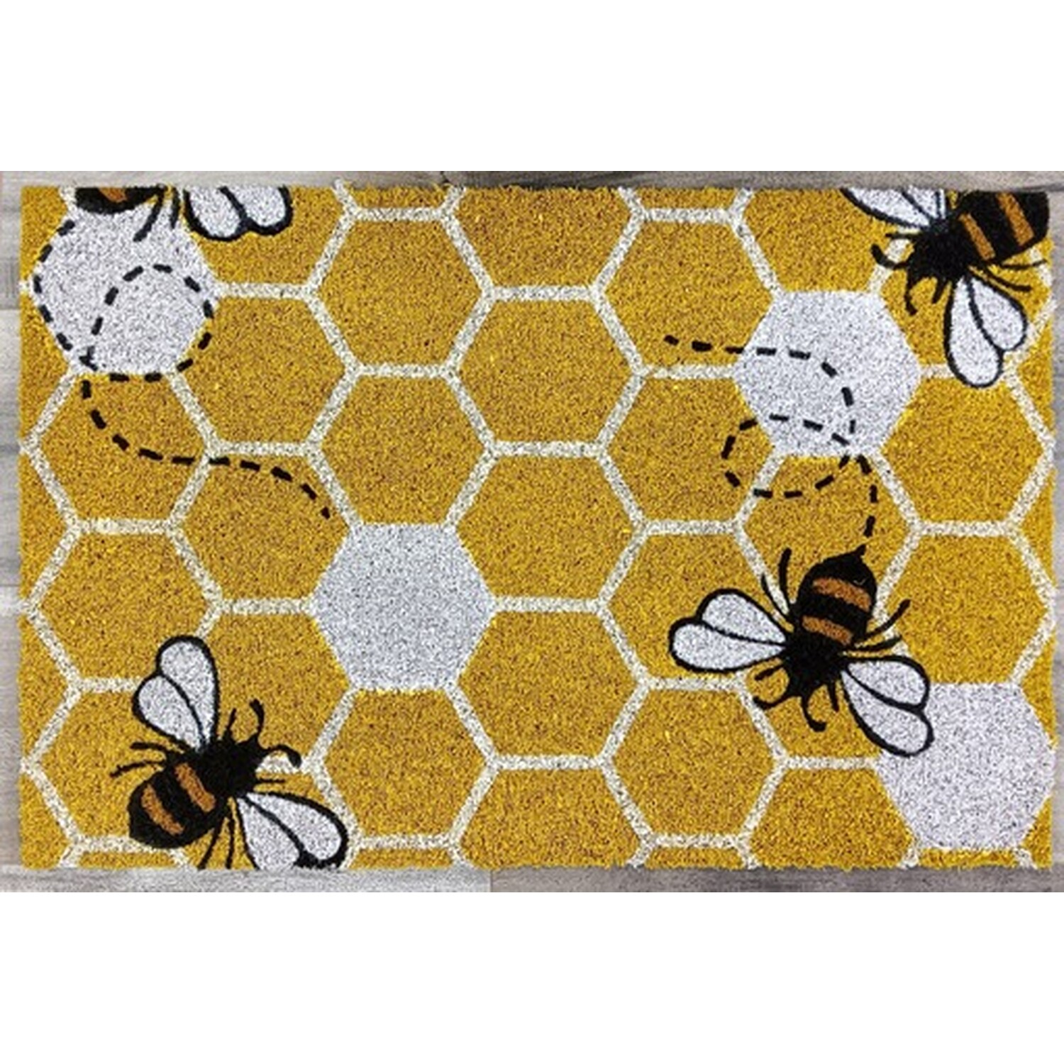 Yellow Tufted Coir Door Mat 40 x 60cm Image 3