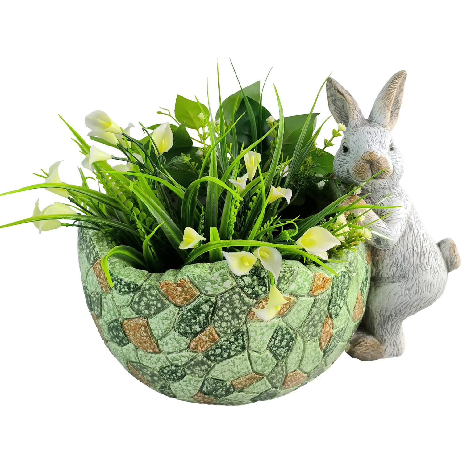 Green Rabbit Planter - Green Image 2