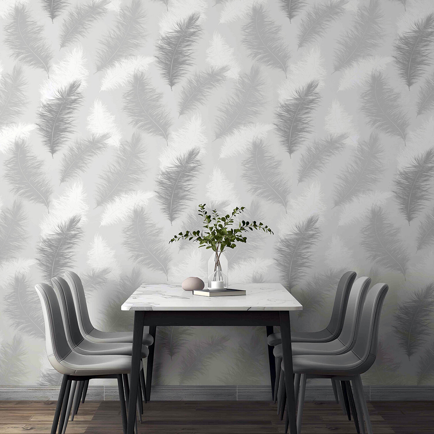 Sussaro Feather Wallpaper - Grey Image 6