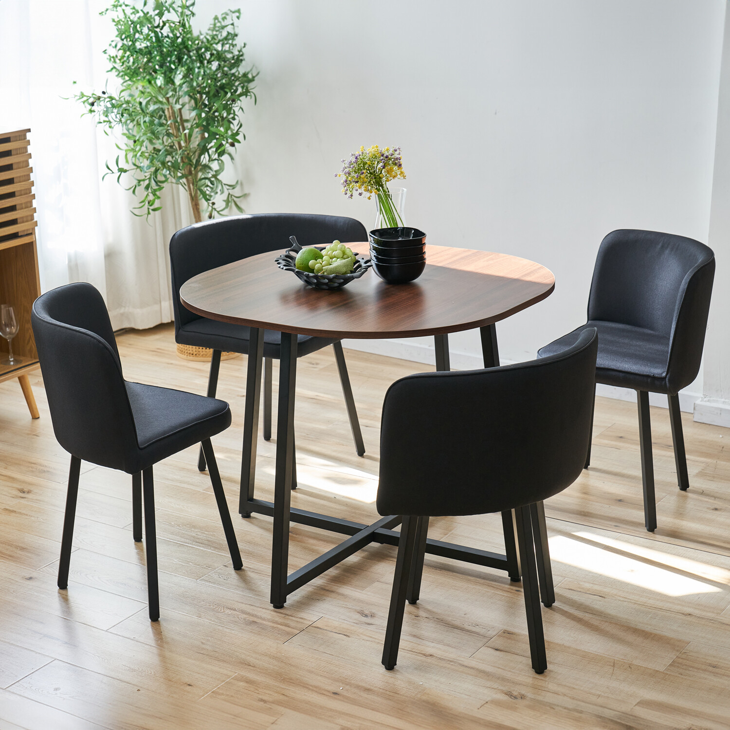 Millie Dining Table and Chairs Set - Black Image 4