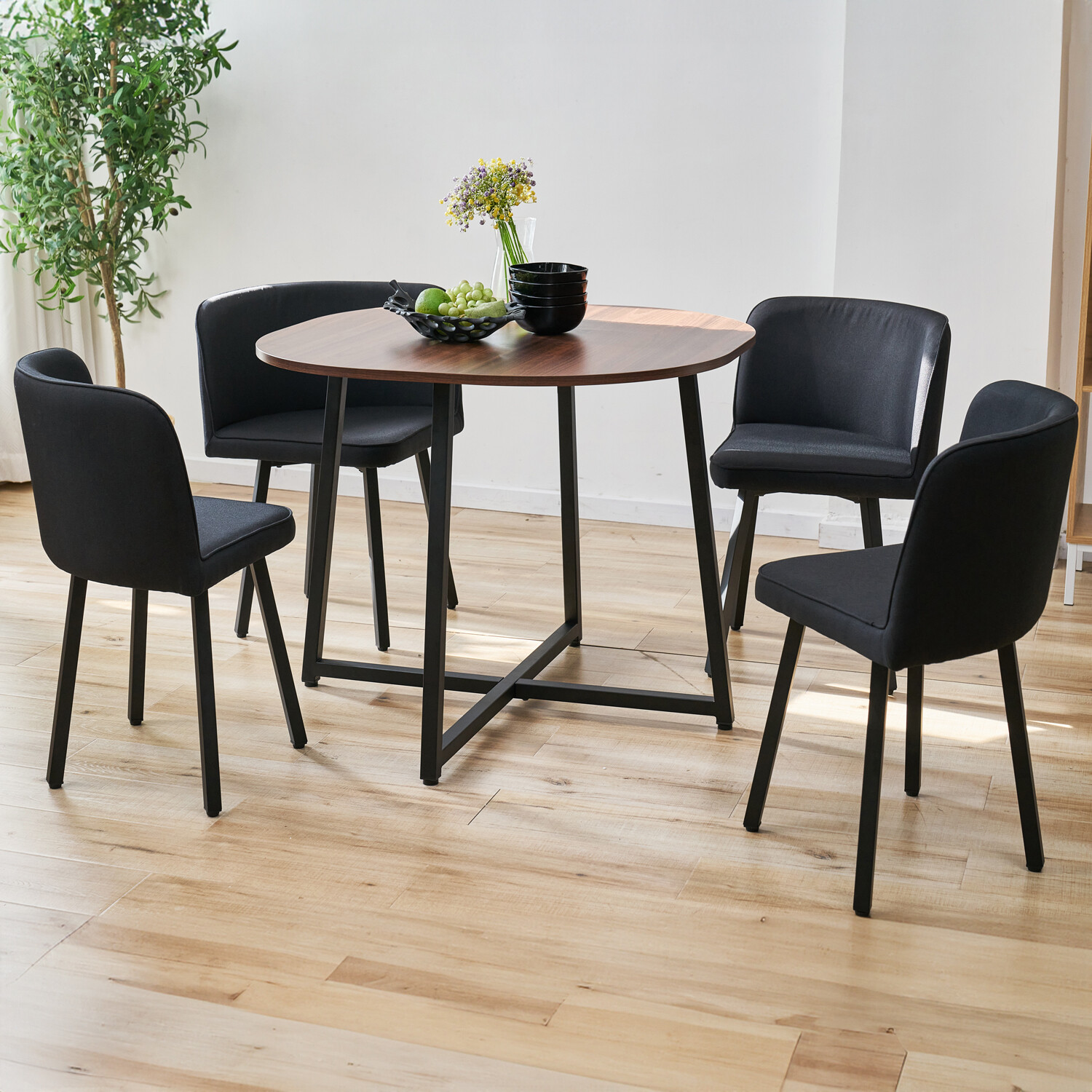 Millie Dining Table and Chairs Set - Black Image 6