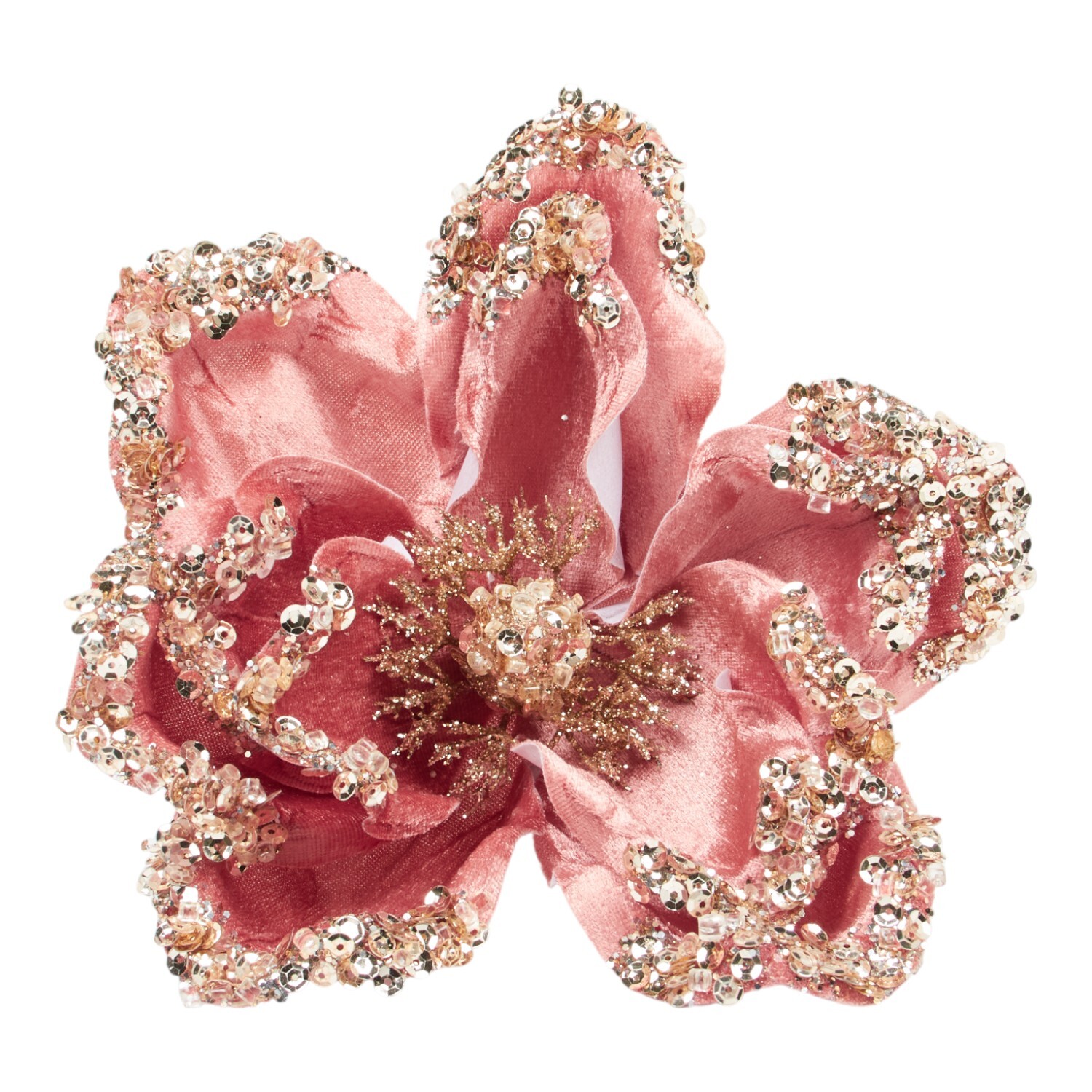 Blush Glitter Magnolia Pick Image 4